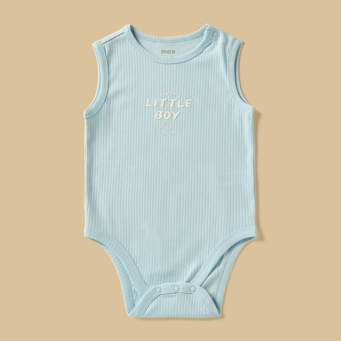 Pack of 3 - Printed Ribbed Sleeveless Cotton Bodysuit