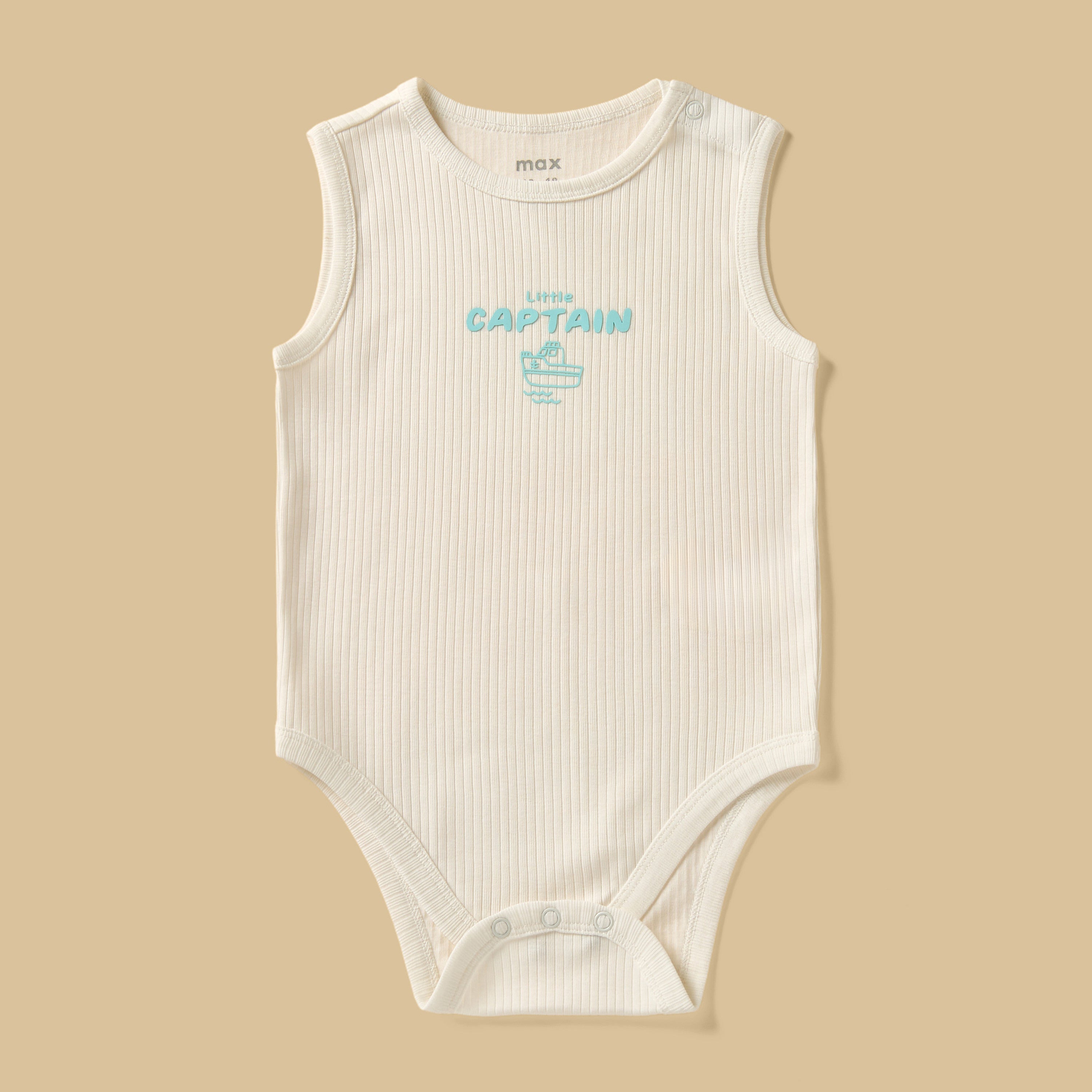Pack of 3 - Printed Ribbed Sleeveless Cotton Bodysuit