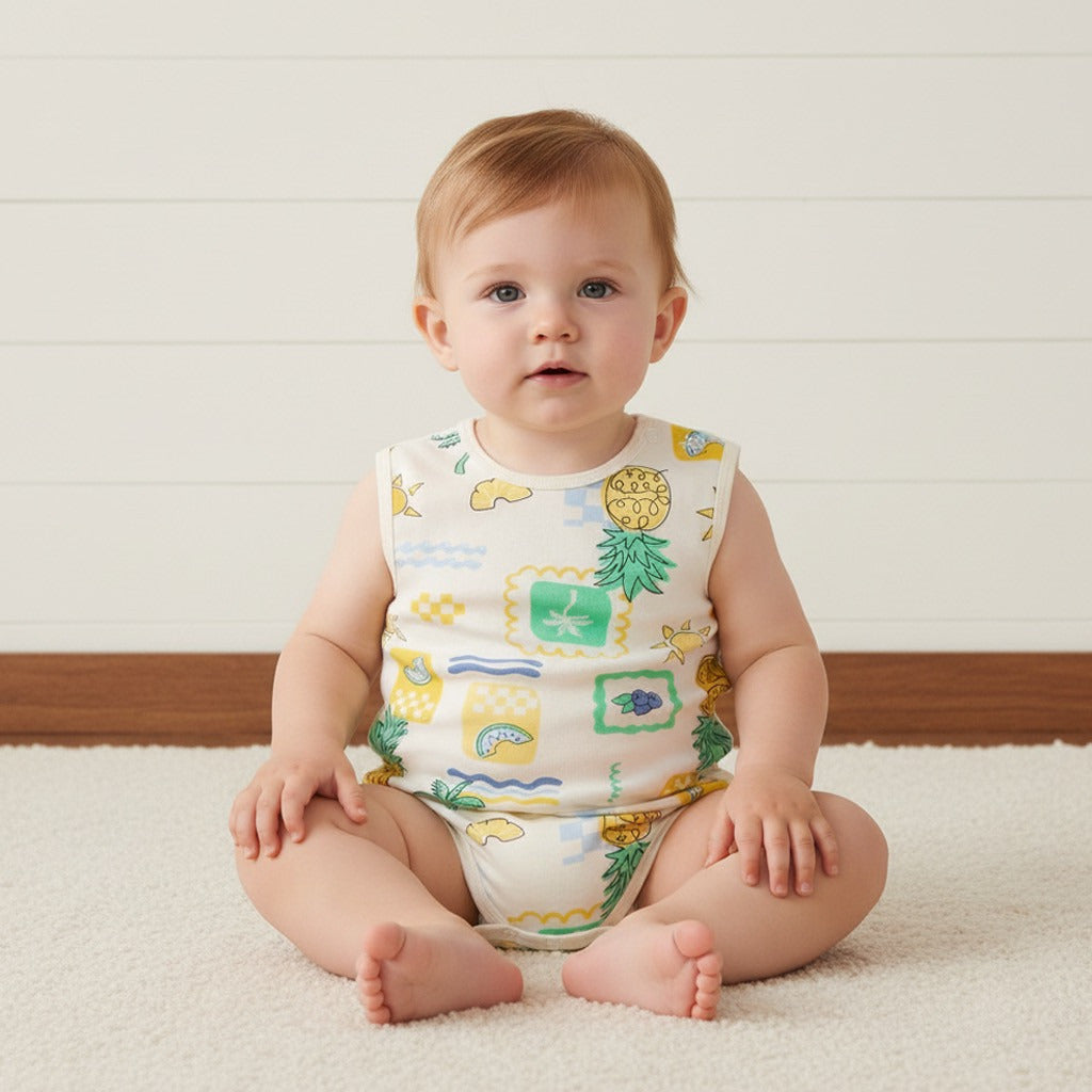 Pack of 3 - Printed Sleeveless Bodysuit