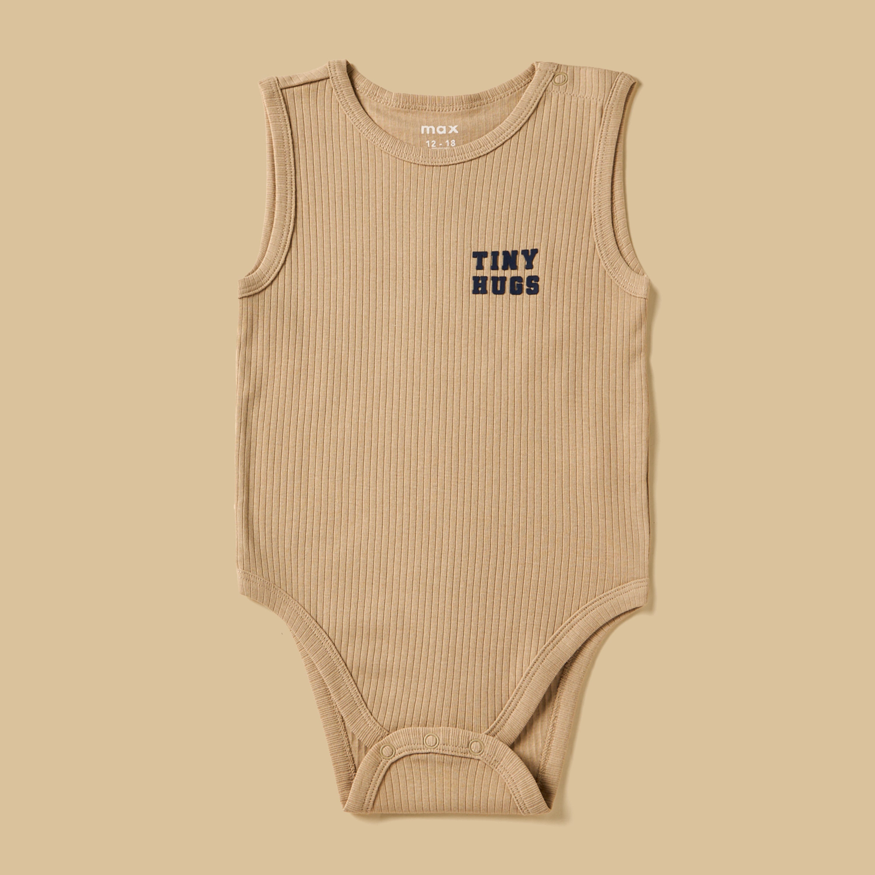 Pack of 3 - Ribbed Cotton Sleeveless Bodysuit