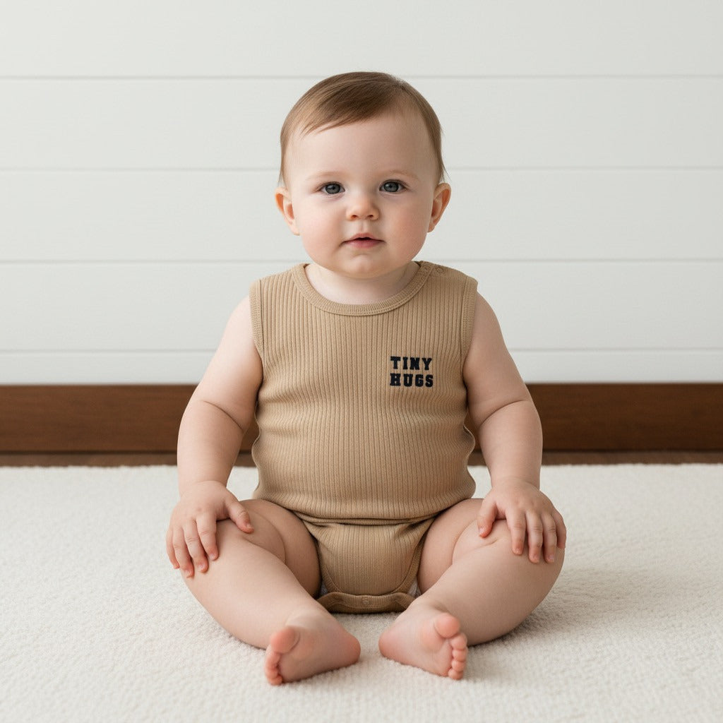 Pack of 3 - Ribbed Cotton Sleeveless Bodysuit