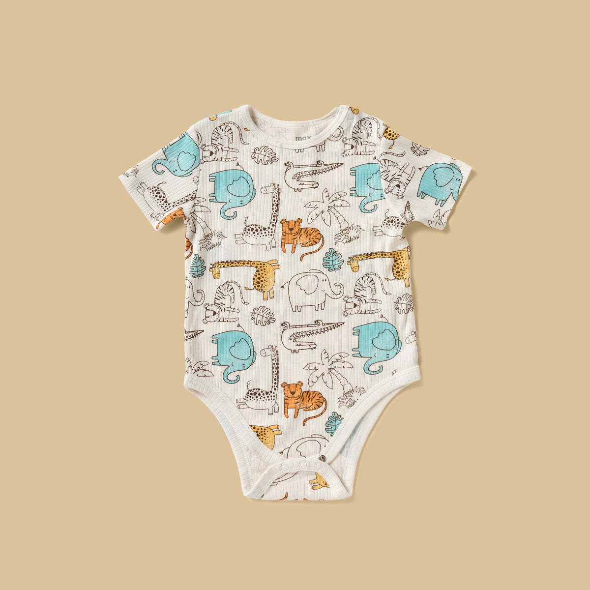 Pack of 3 - Safari Print Cotton Bodysuit