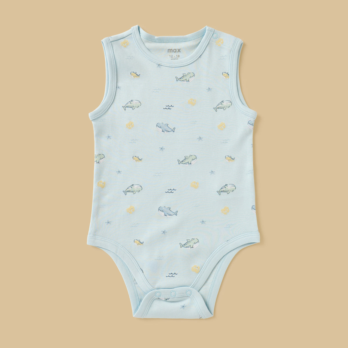 Pack of 3 - Printed Sleeveless Cotton Bodysuit