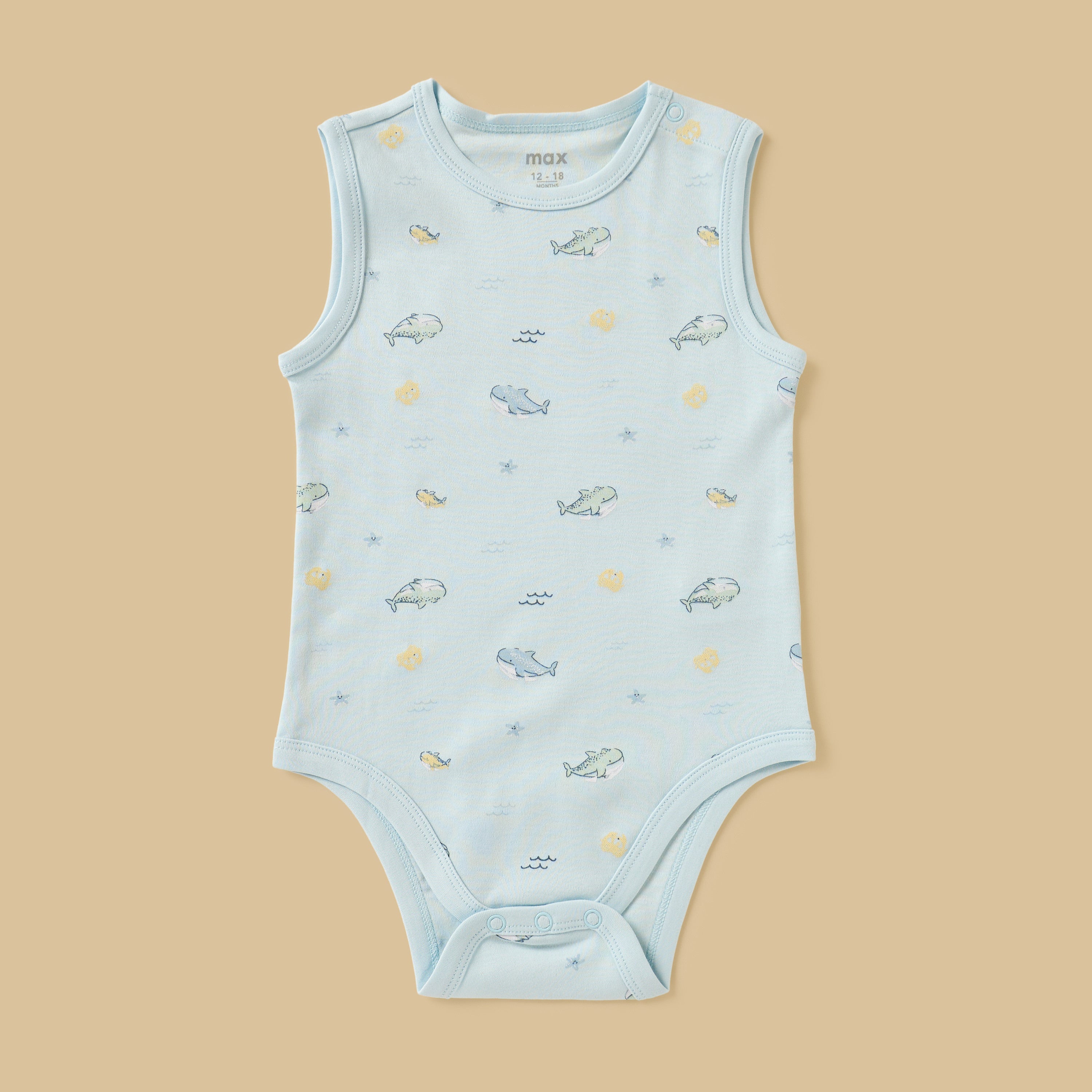 Pack of 3 - Printed Sleeveless Cotton Bodysuit