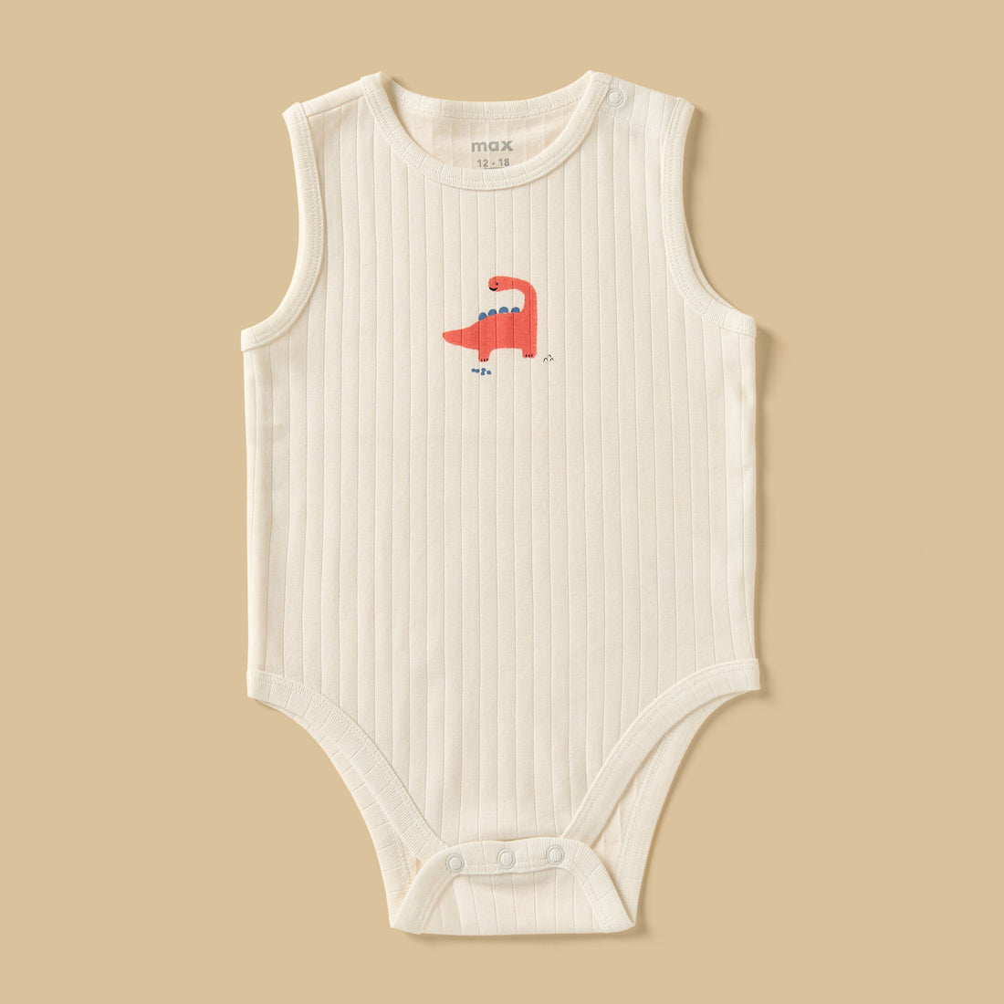Pack of 3 - Printed Ribbed Sleeveless Cotton Bodysuit