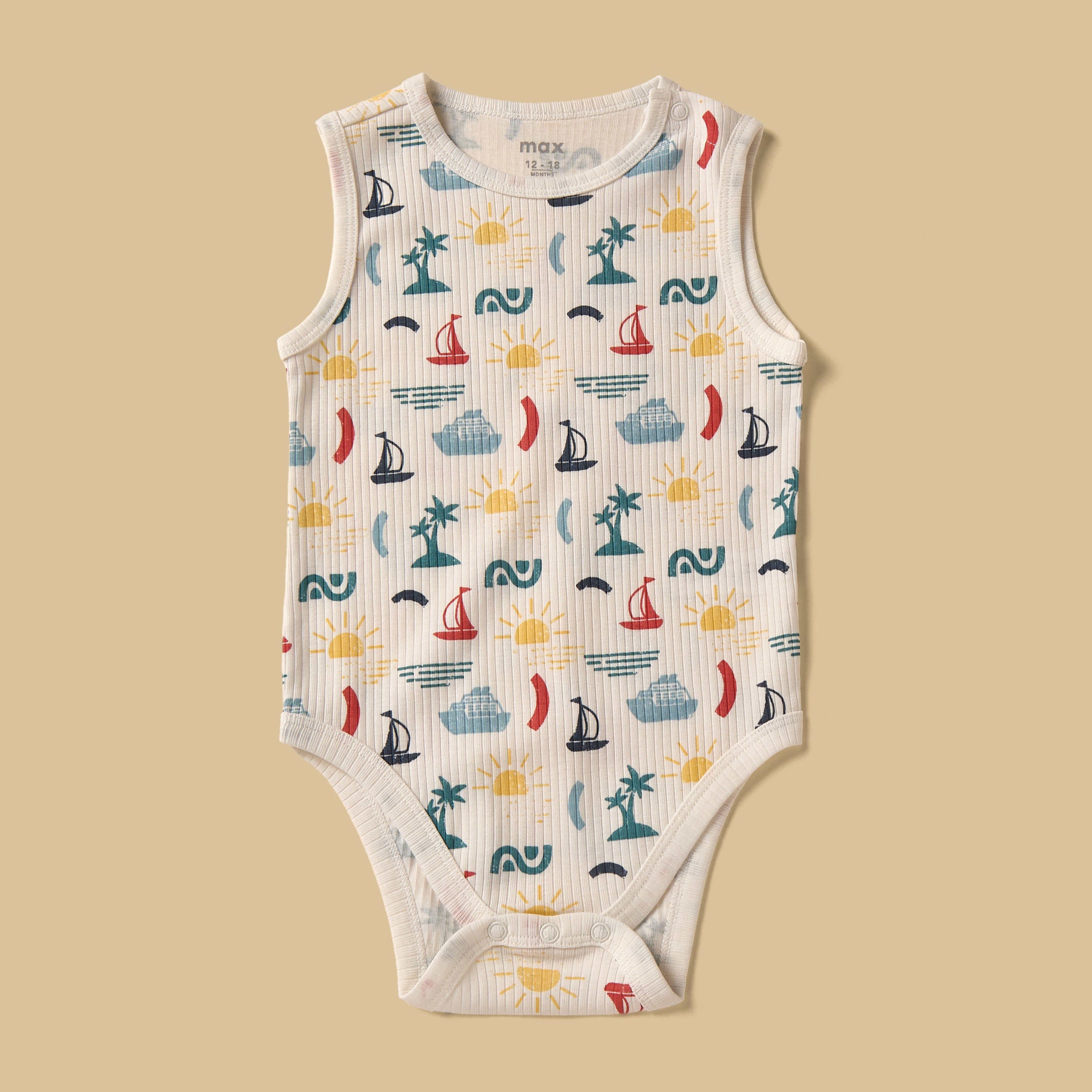 Pack of 3 - Ribbed Sleeveless Bodysuit