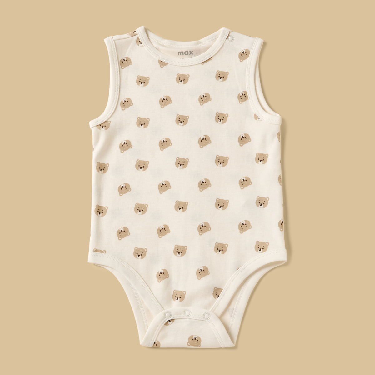 Pack of 3 - Bear Print Sleeveless Cotton Bodysuit