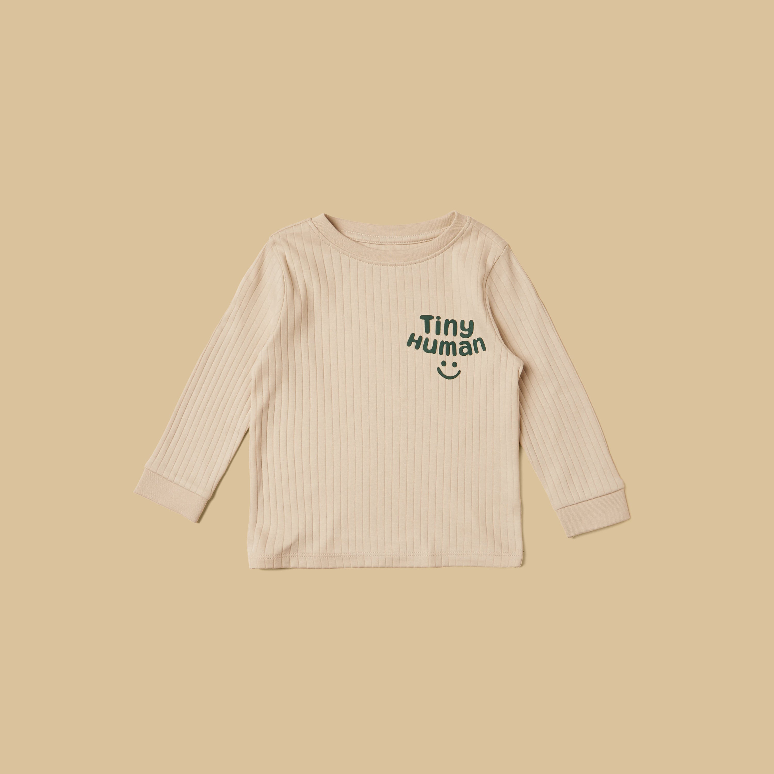 Pack of 2 - Ribbed Slogan Print Cotton Pyjama Set