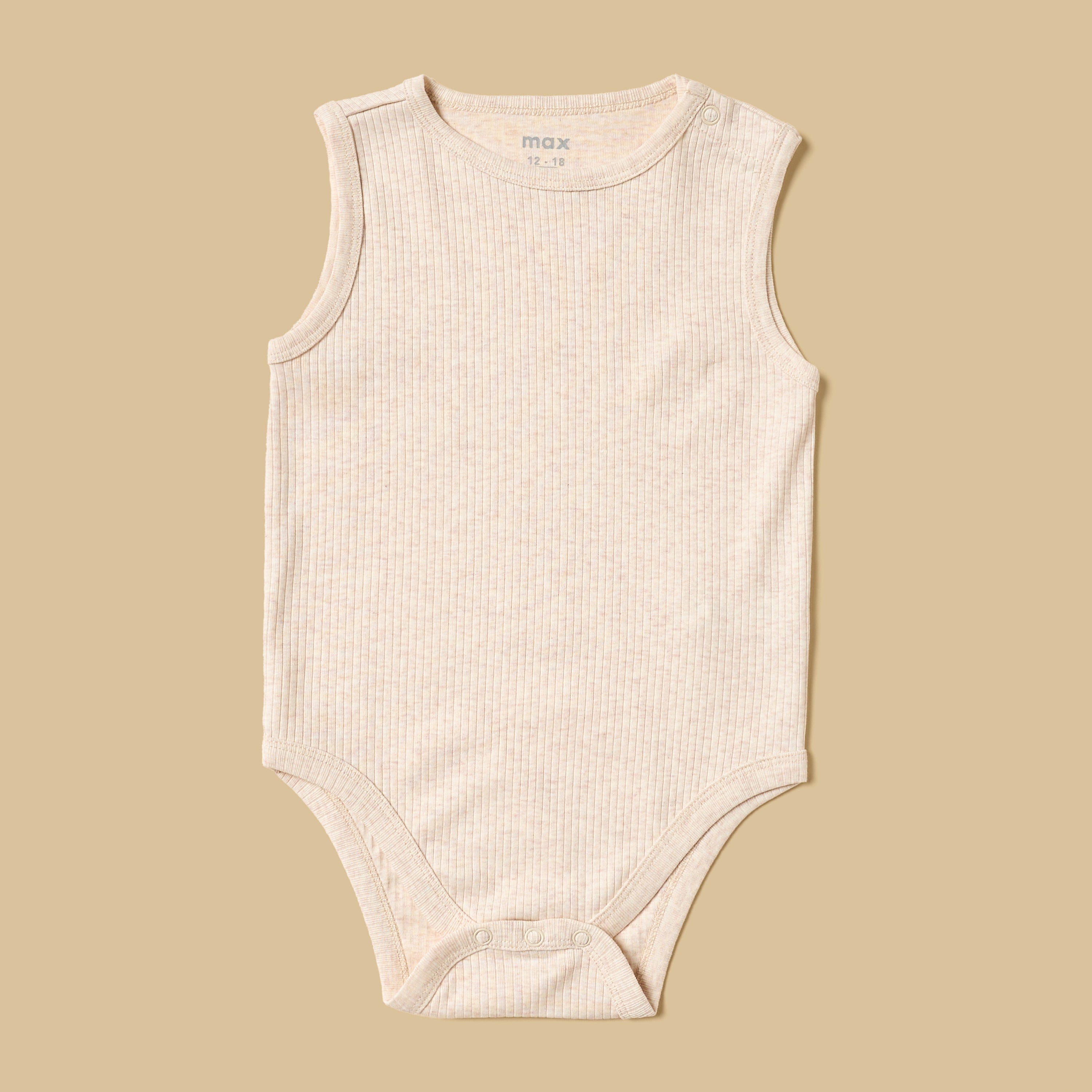 Pack of 5 - Ribbed Sleeveless Cotton Bodysuit