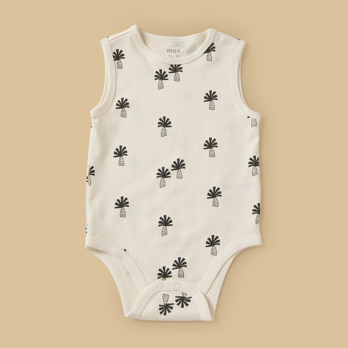 Pack of 5 - Palm Print Sleeveless Cotton Bodysuit