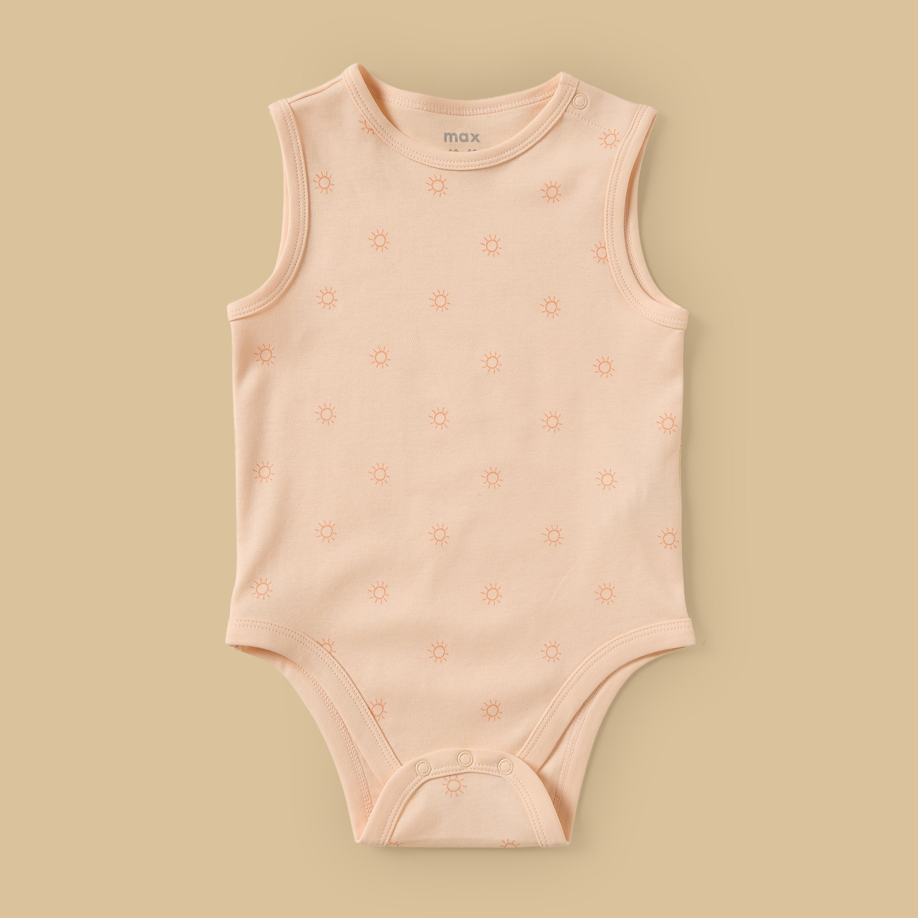 Pack of 5 - Palm Print Sleeveless Cotton Bodysuit