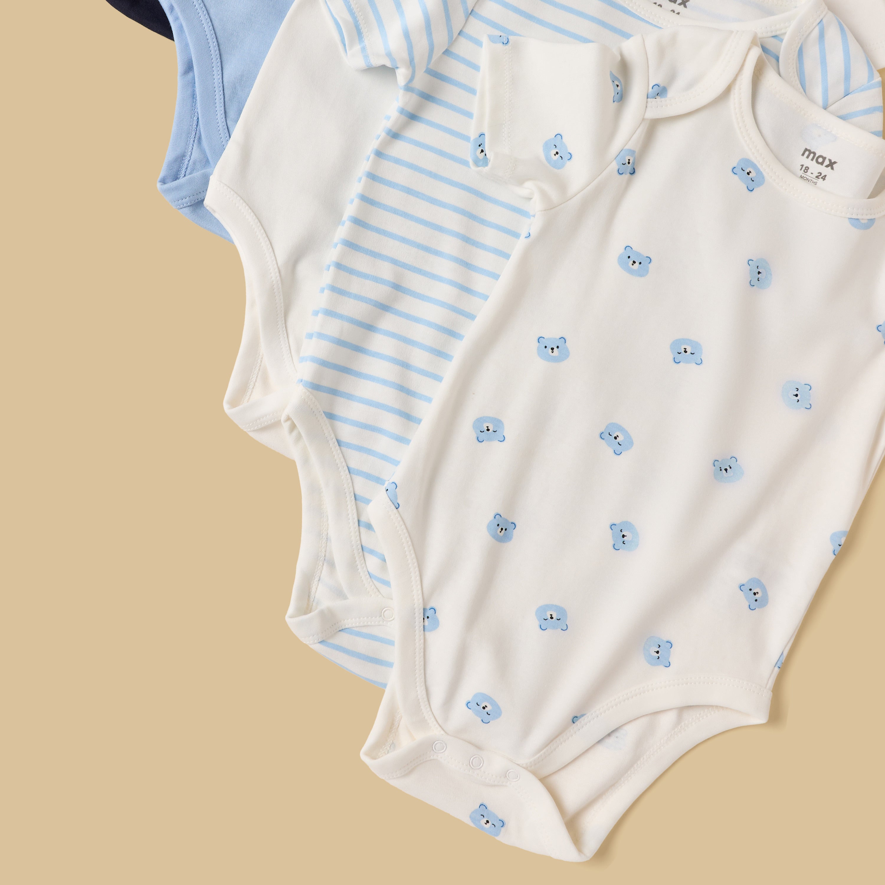 Pack of 5 - Bear Print Cotton Bodysuit
