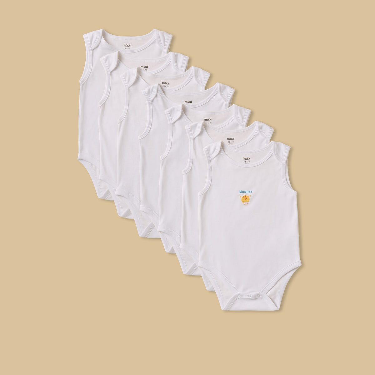 Pack of 7 - Printed Cotton Bodysuit