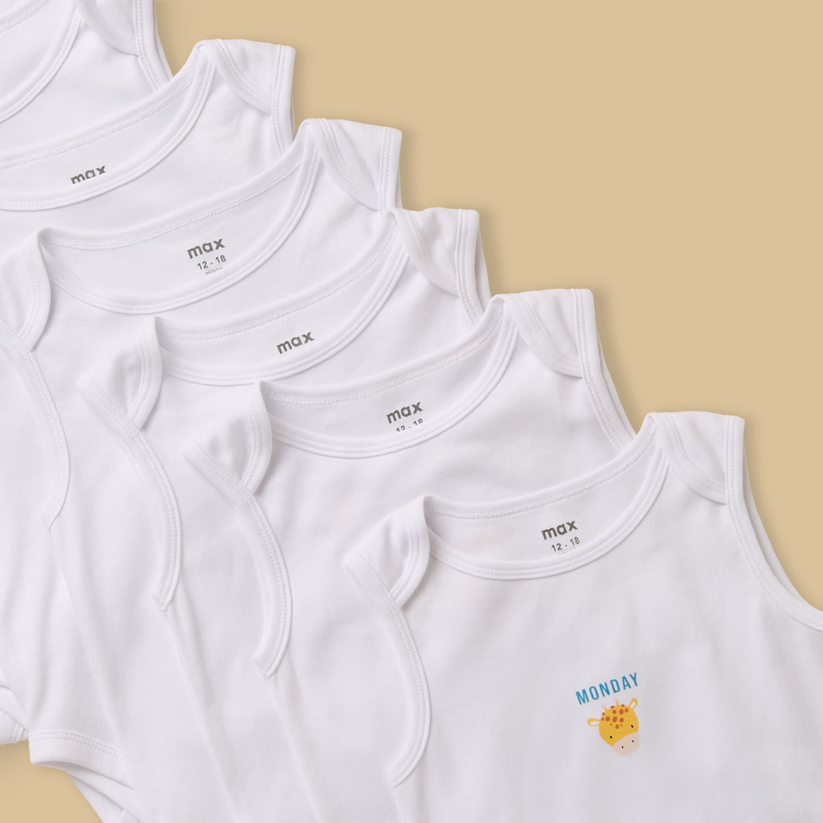 Pack of 7 - Printed Cotton Bodysuit