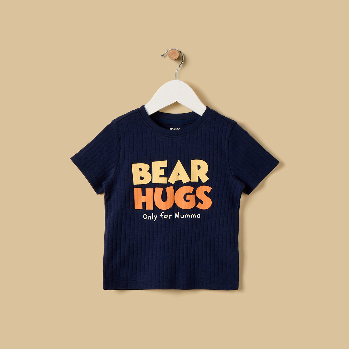 Slogan Print Textured Cotton Pyjama Set