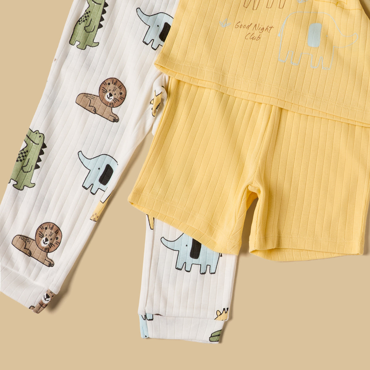 Pack of 2 - Safari Print Cotton Pyjama Set
