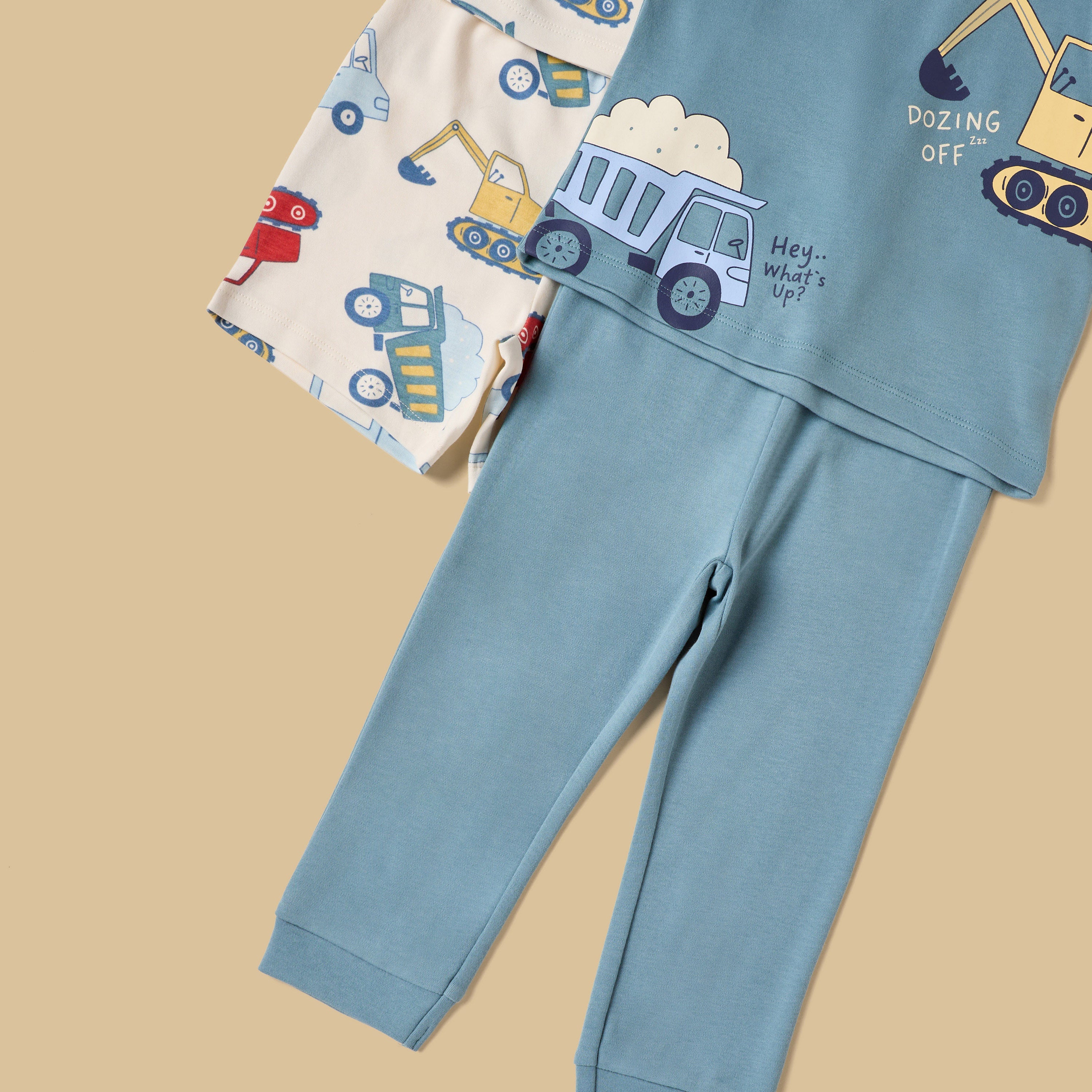 Pack of 2 - Printed Cotton Pyjama Set