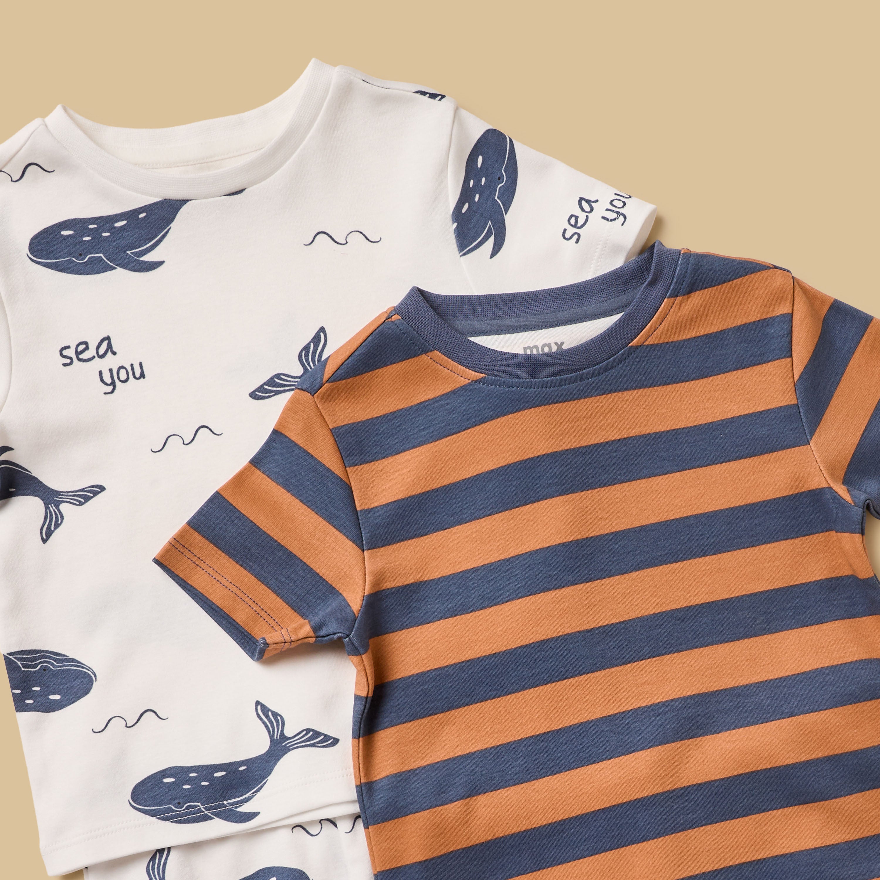 Pack of 2 - Printed Cotton Pyjama Set