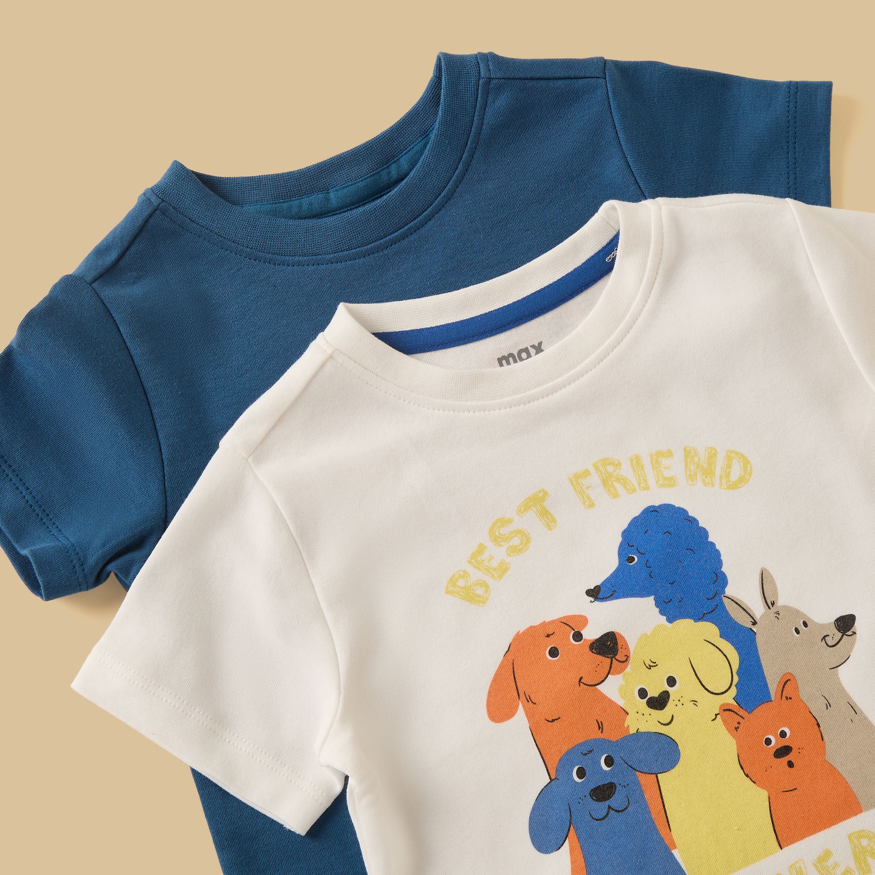 Pack of 2 - Dog Print Cotton T-shirts and Pyjamas