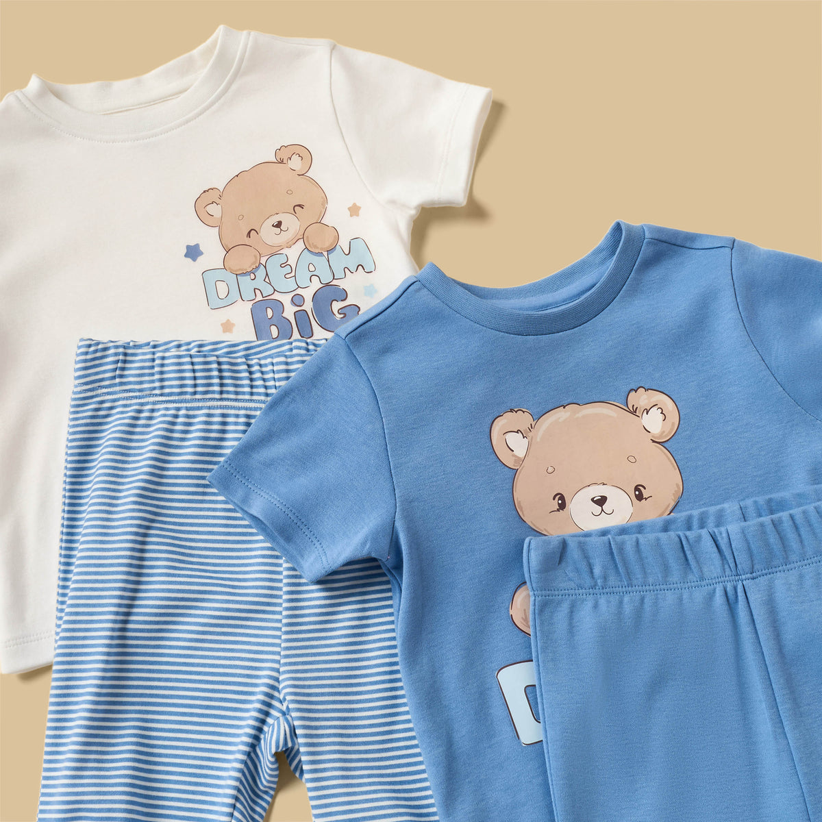 Pack of 2 - Teddy Bear Print Cotton Pyjama Set