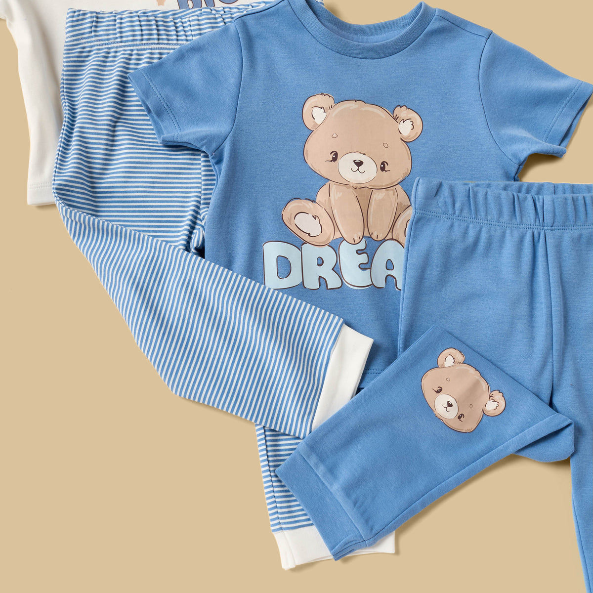 Pack of 2 - Teddy Bear Print Cotton Pyjama Set