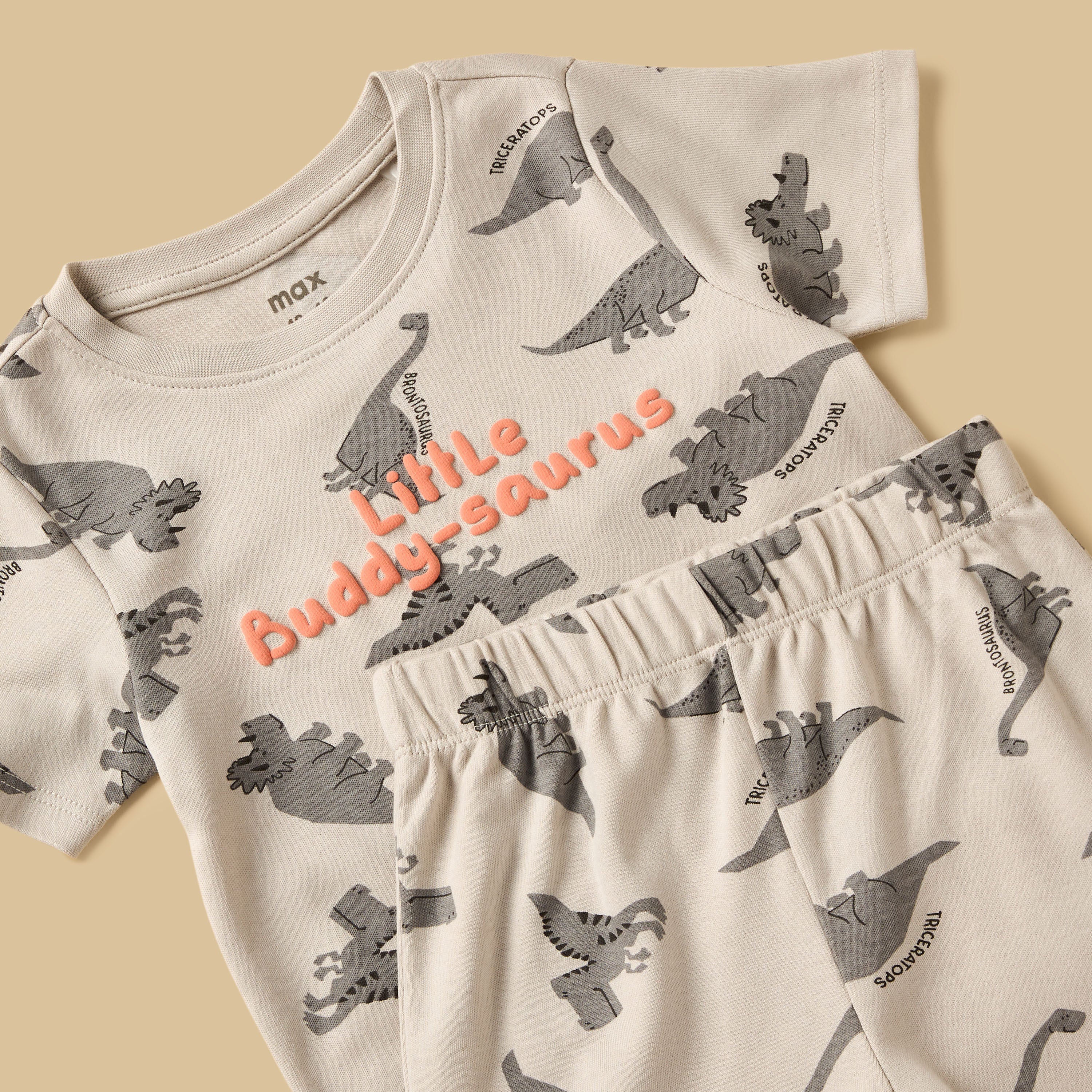Pack of 2 - Dinosaur Print Cotton Pyjama Set