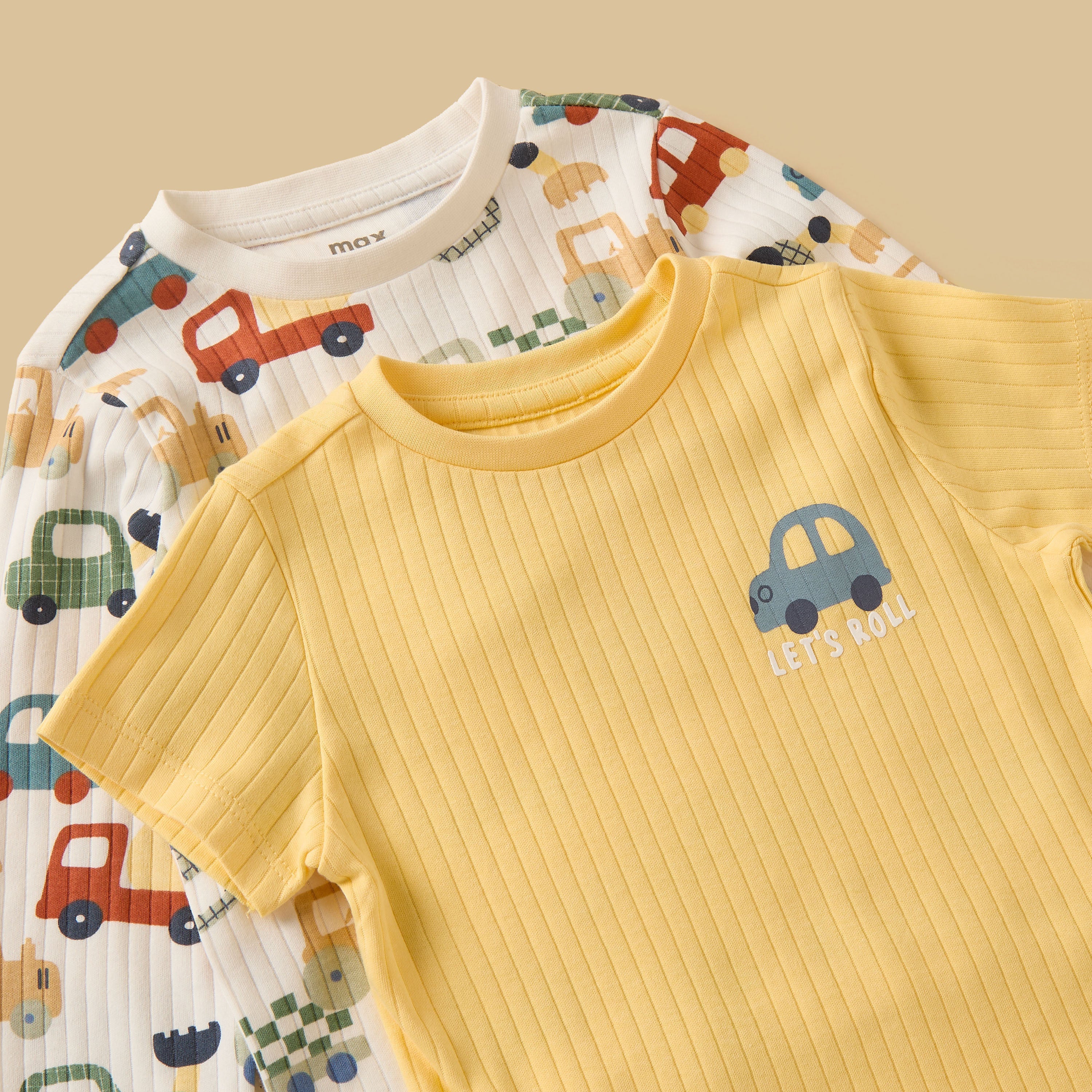 Pack of 2 - Ribbed Cotton T-shirts and Pyjamas