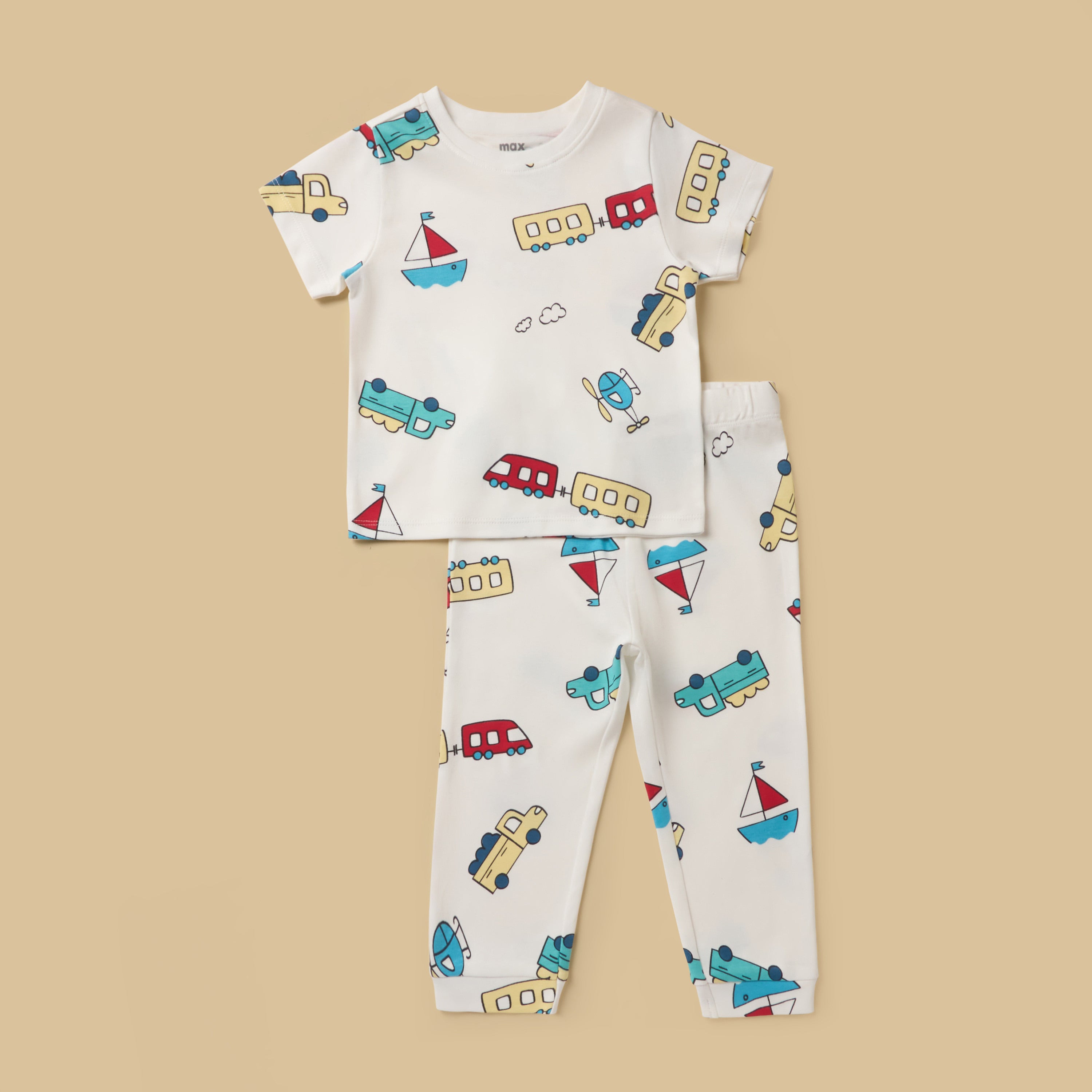 Pack of 2 - Transport Print Cotton Pyjama Set
