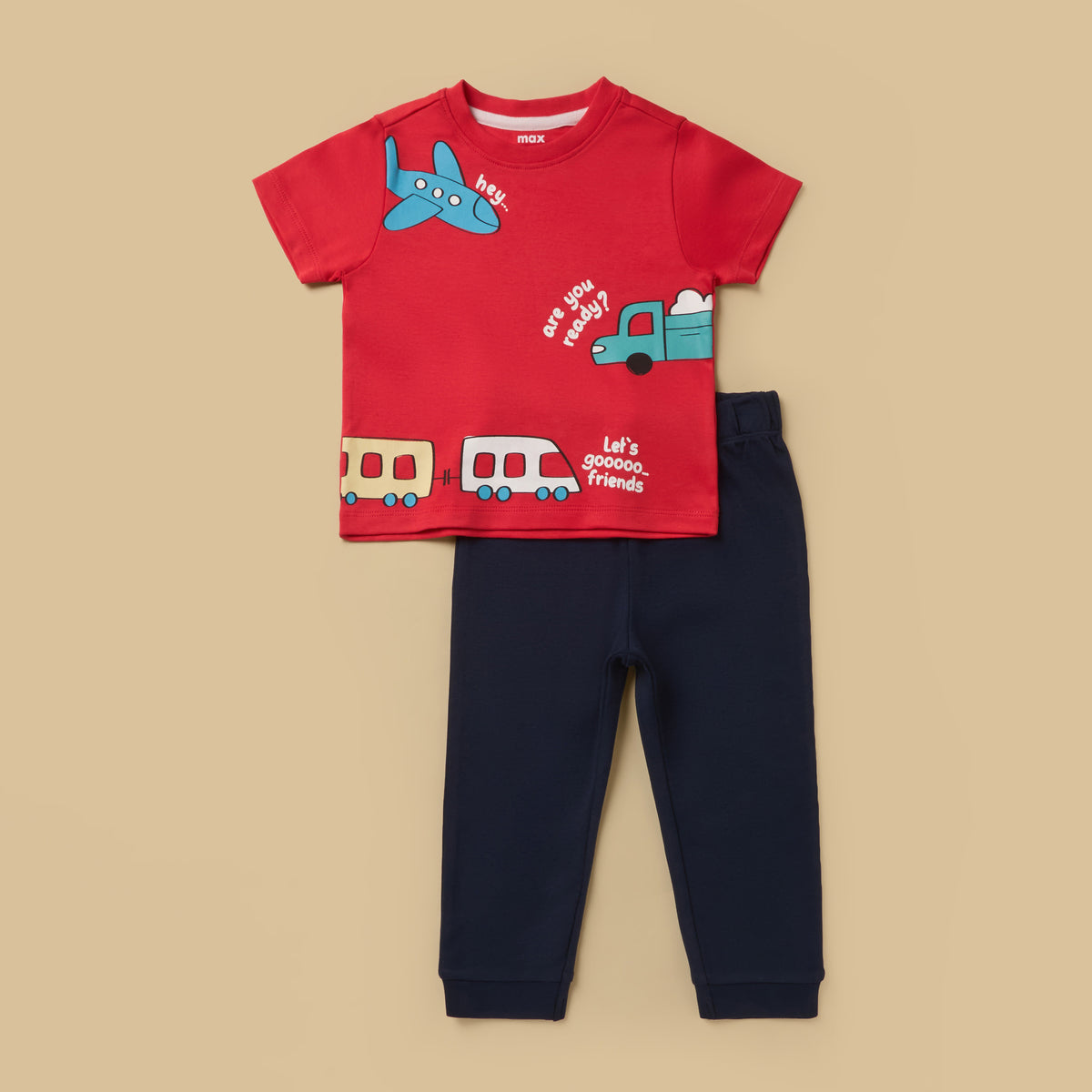 Pack of 2 - Transport Print Cotton Pyjama Set