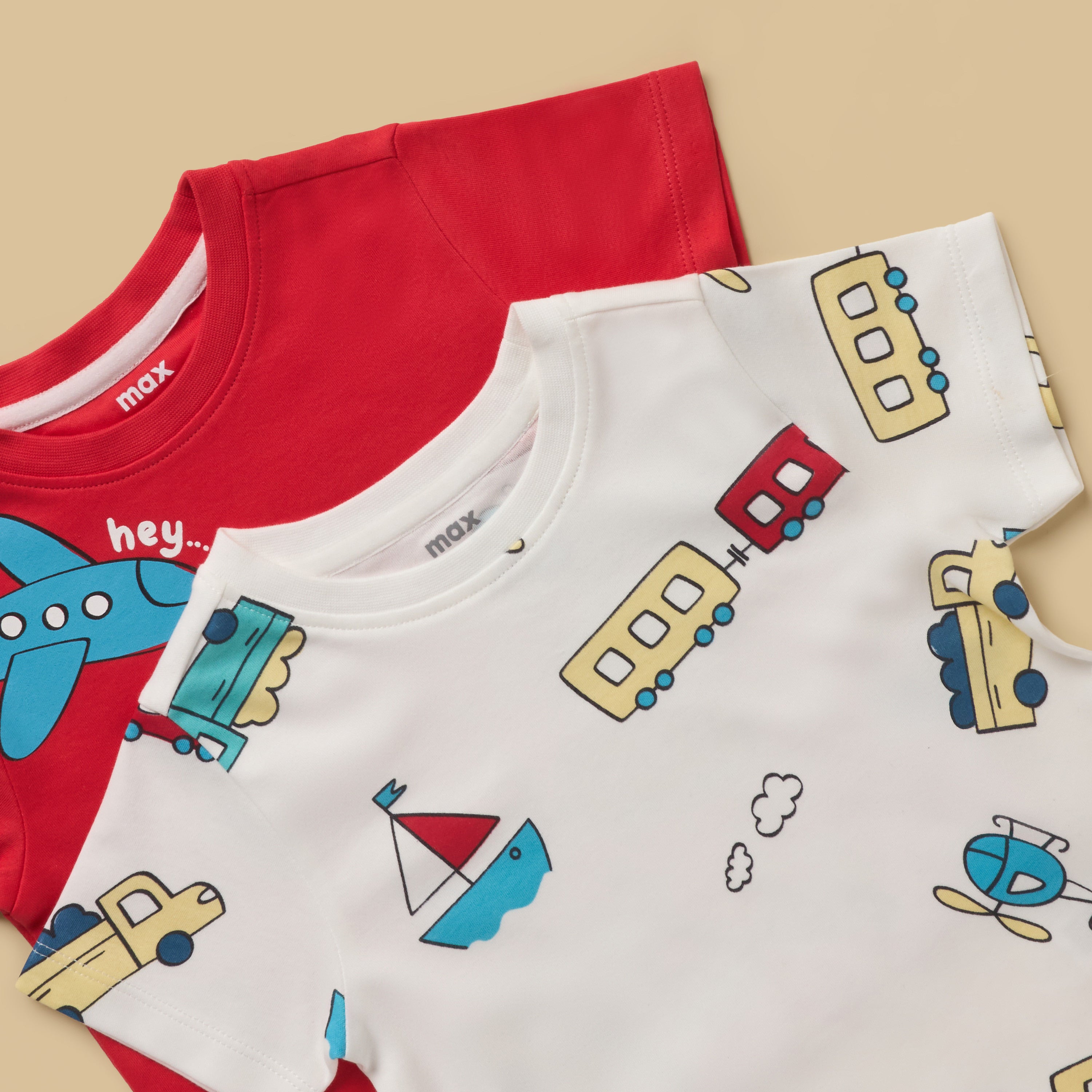 Pack of 2 - Transport Print Cotton Pyjama Set