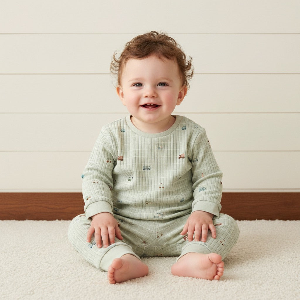 Pack of 2 - Vehicle Print Cotton Pyjama Set