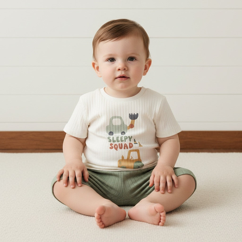 Pack of 2 - Vehicle Print Cotton Pyjama Set