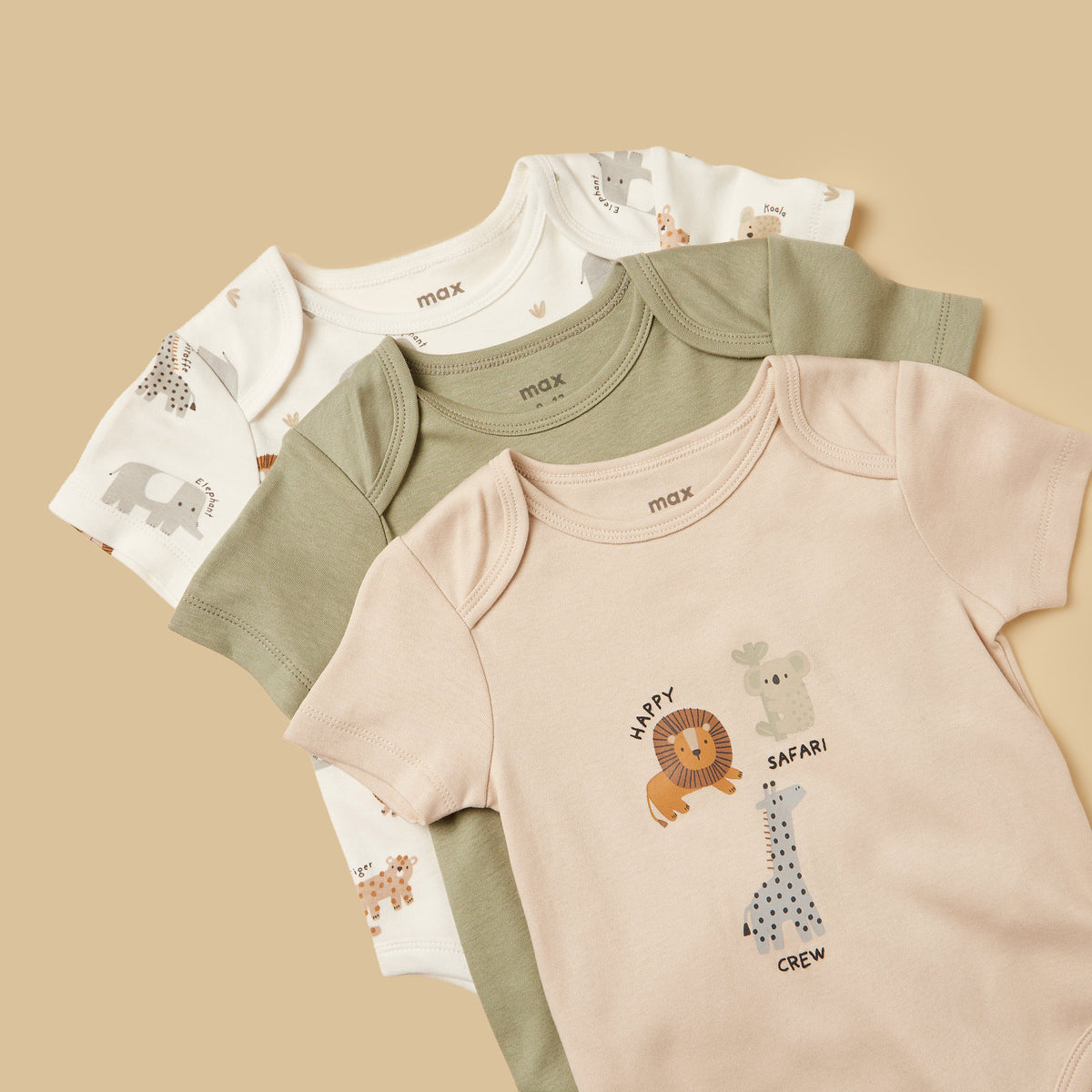Pack of 3 - Animal Print Cotton Bodysuit