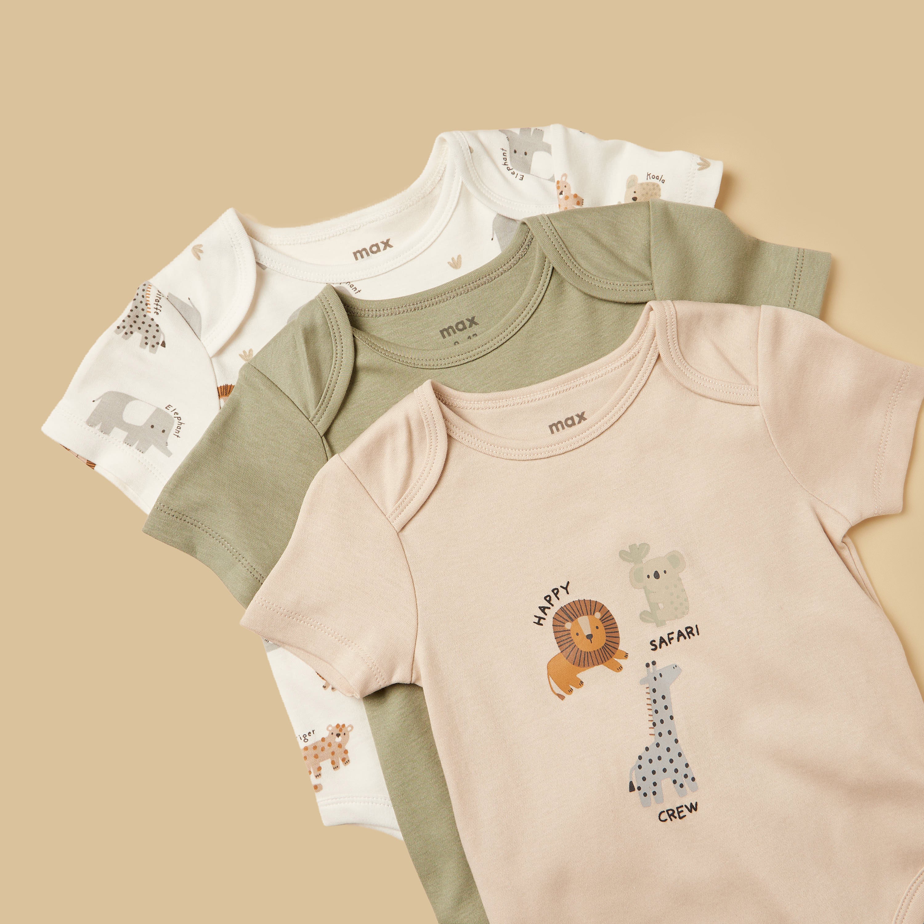 Pack of 3 - Animal Print Cotton Bodysuit