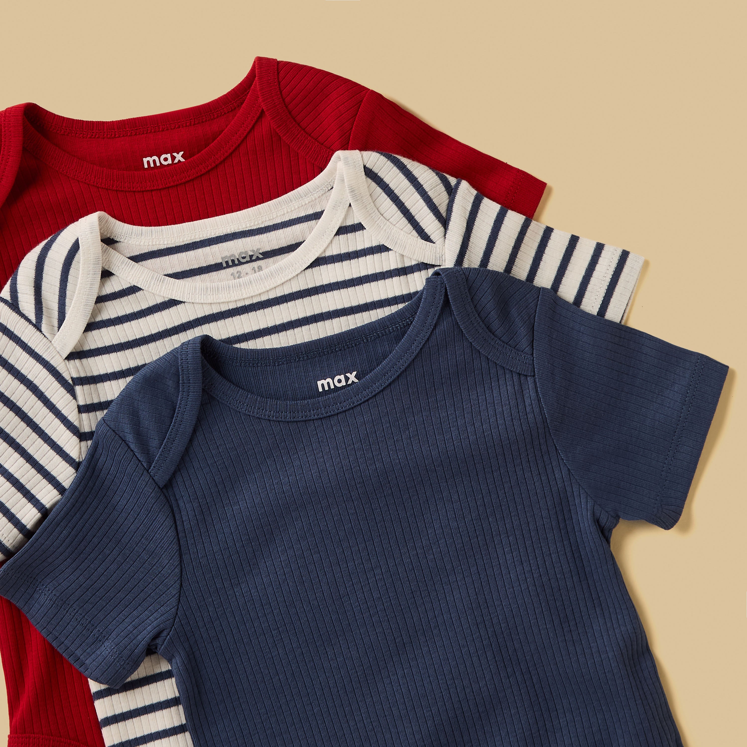 Pack of 3 - Ribbed Bodysuit