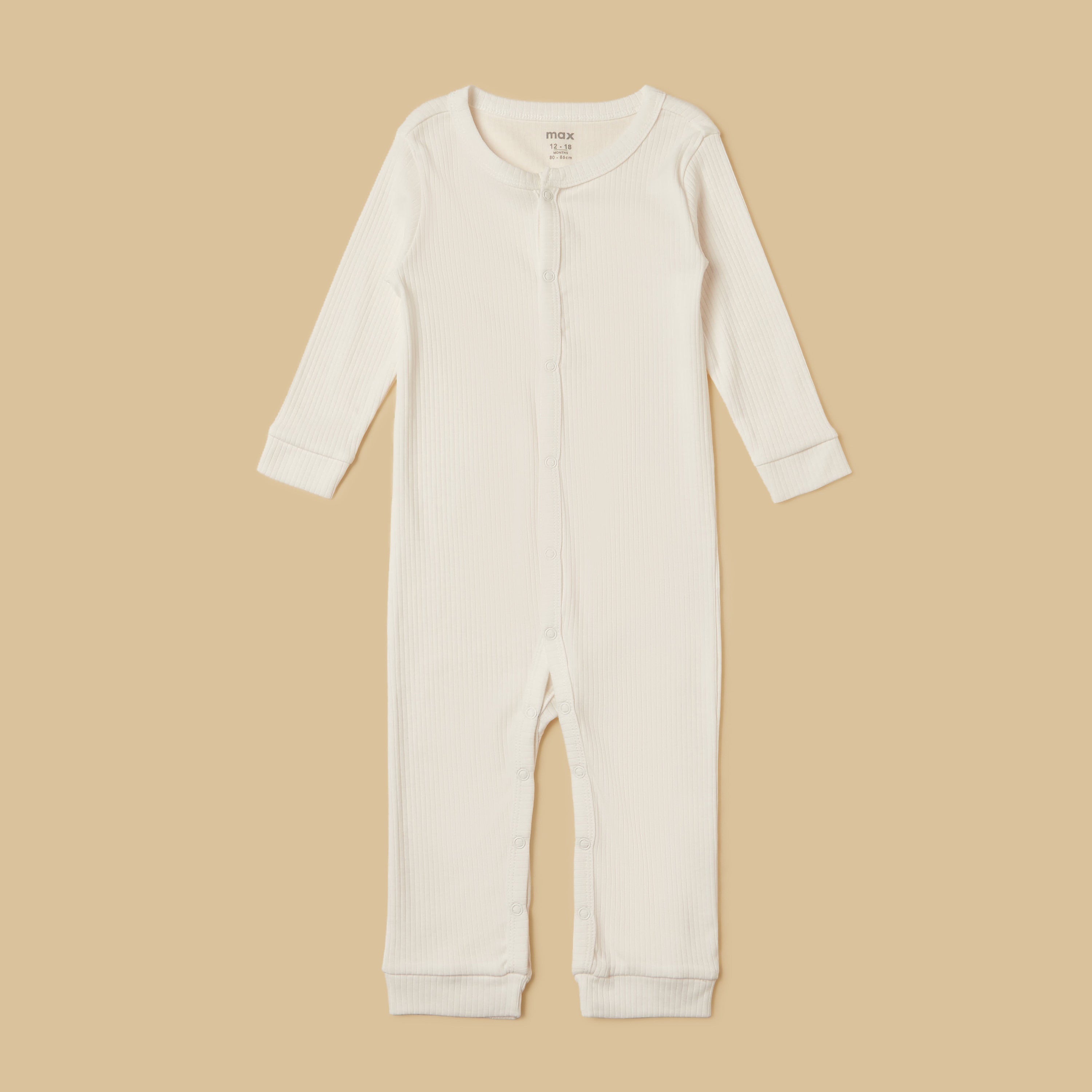 Pack of 3 - Ribbed Cotton Sleepsuit