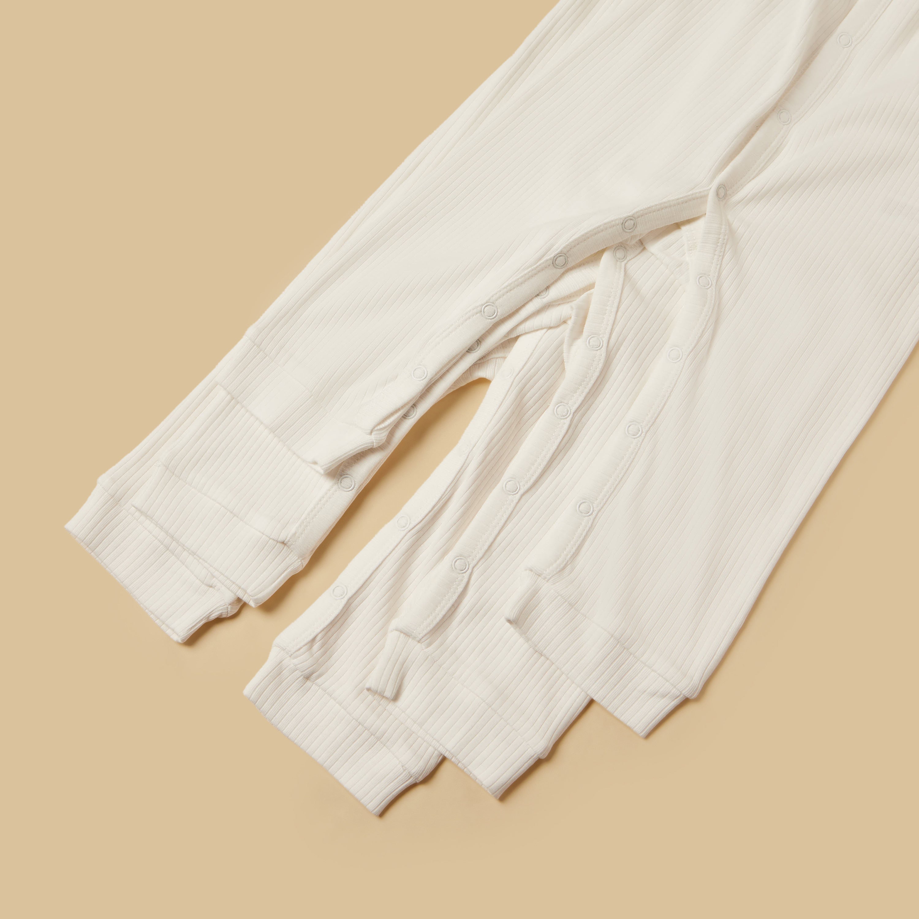 Pack of 3 - Ribbed Cotton Sleepsuit
