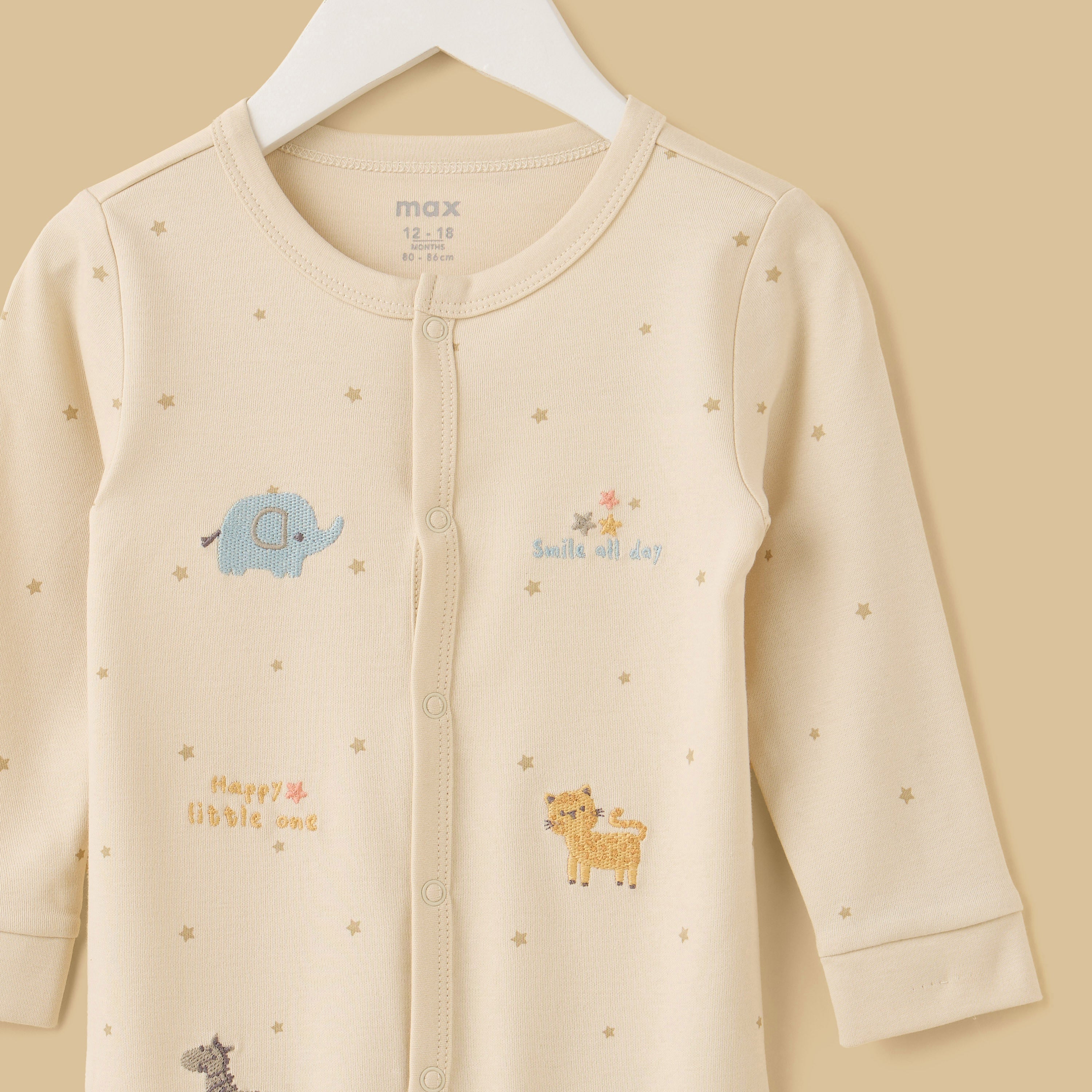 Safari Animal Embroidered Sleepsuit