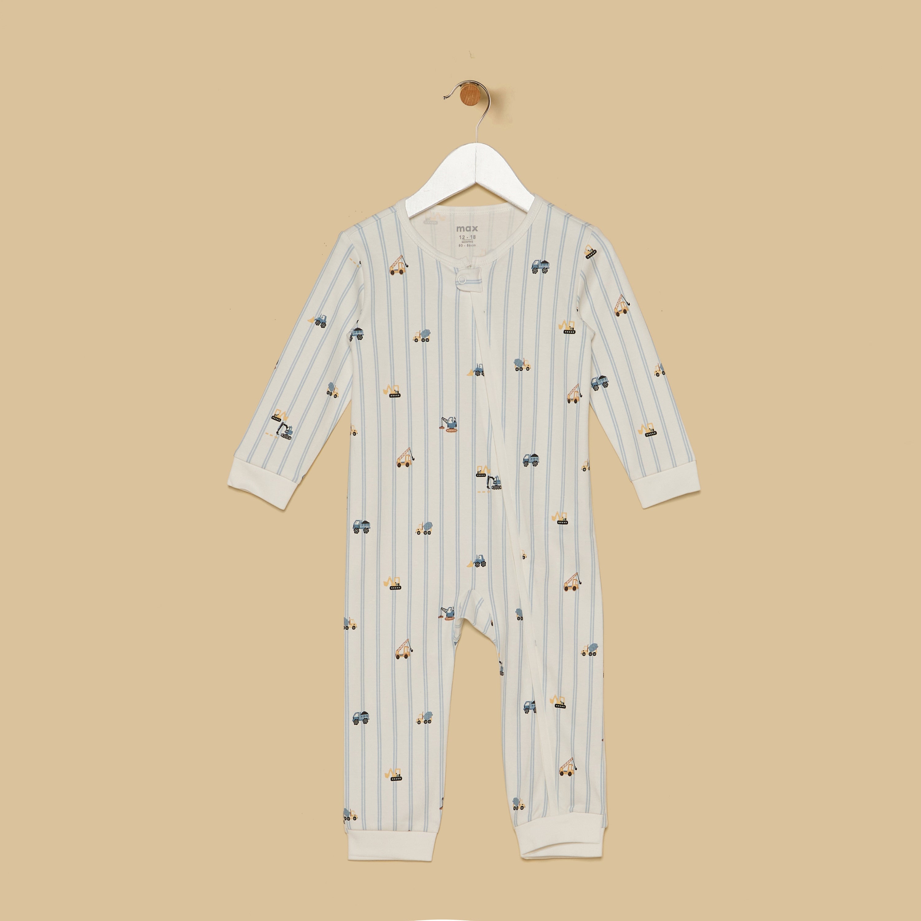 Construction Vehicle Print Sleepsuit