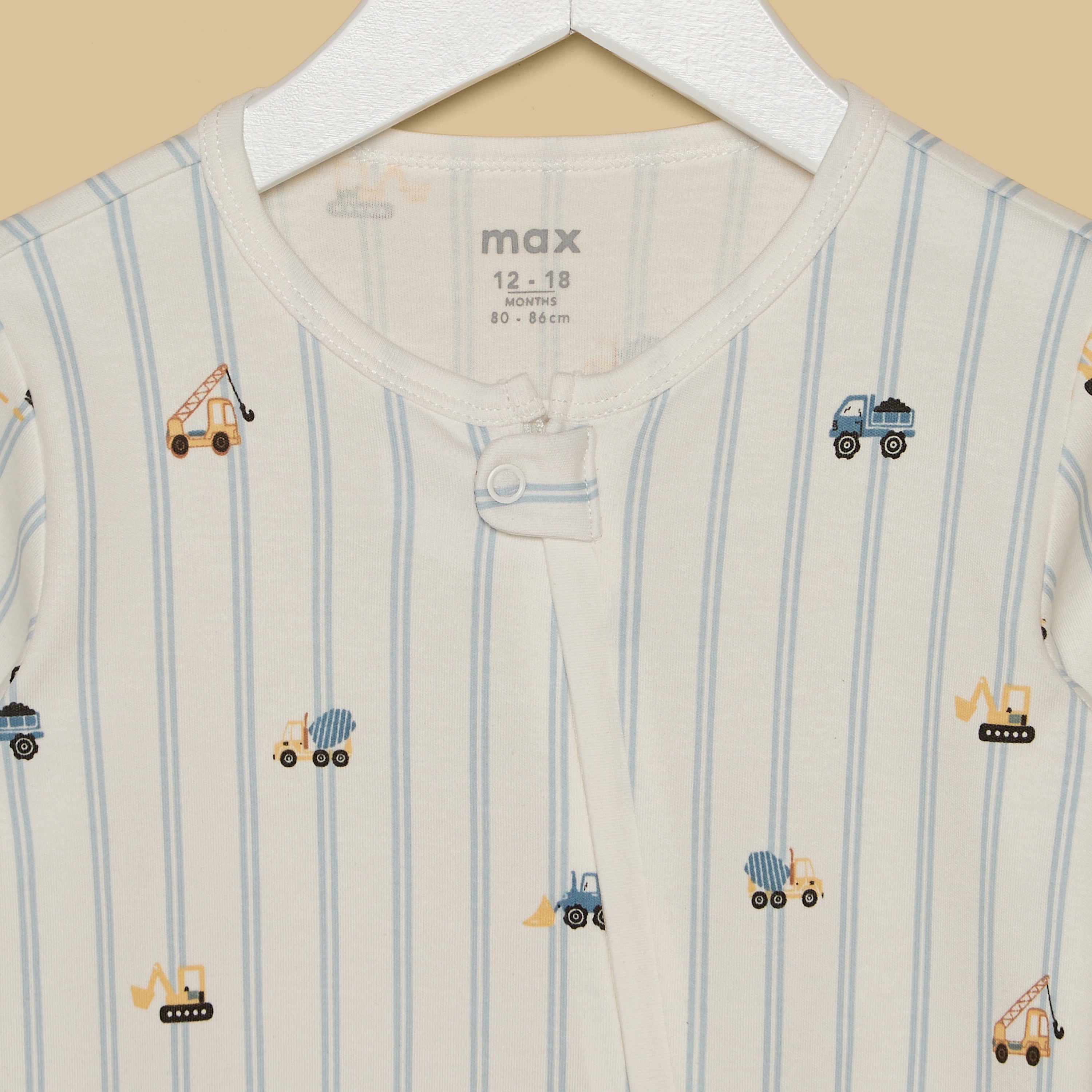 Construction Vehicle Print Sleepsuit
