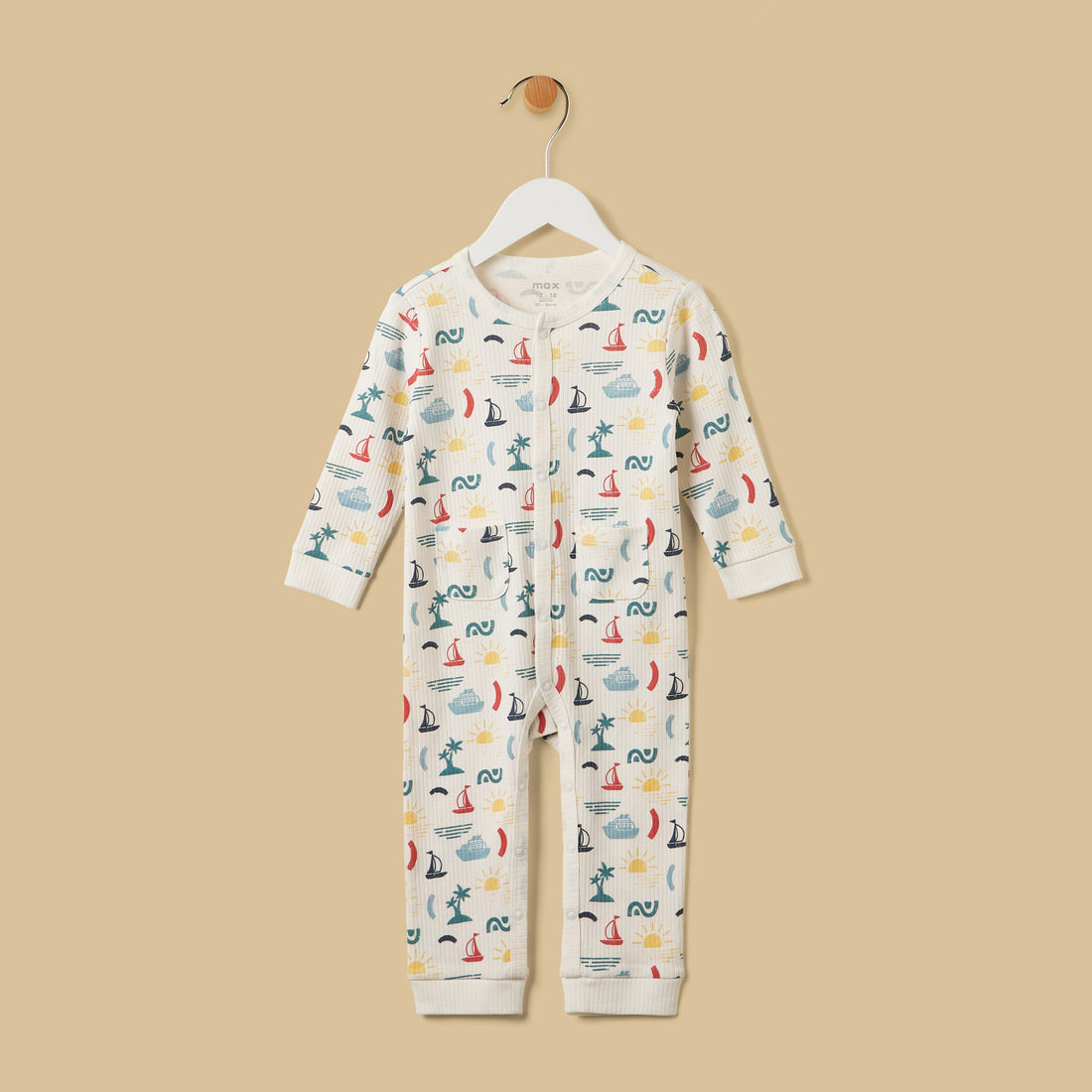 Nautical Print Cotton Sleepsuit