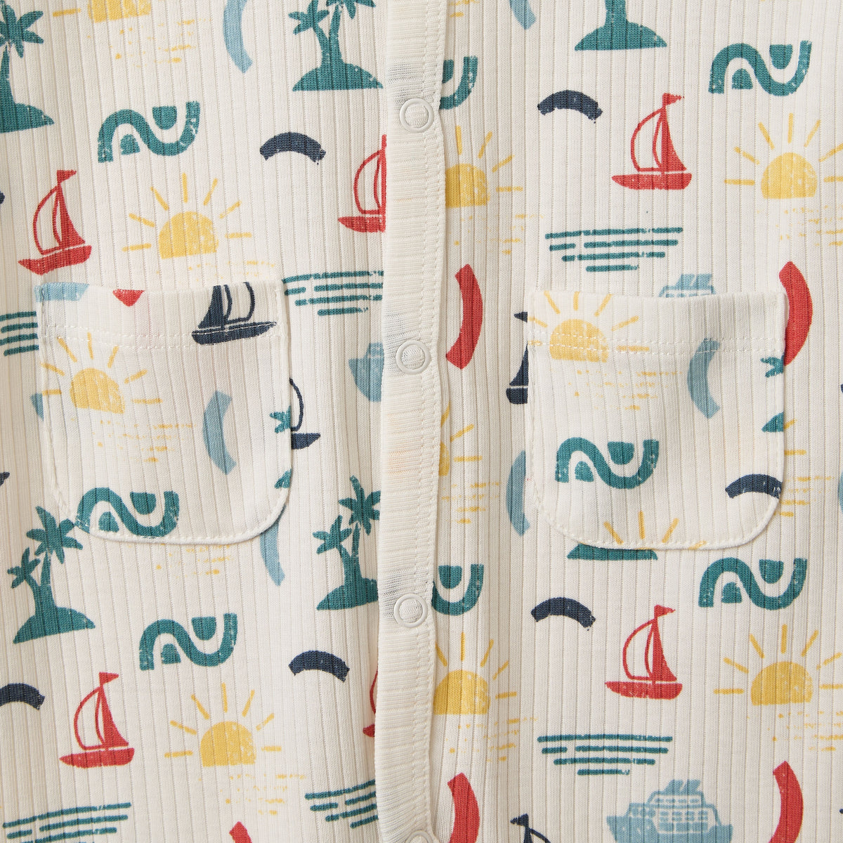 Nautical Print Cotton Sleepsuit