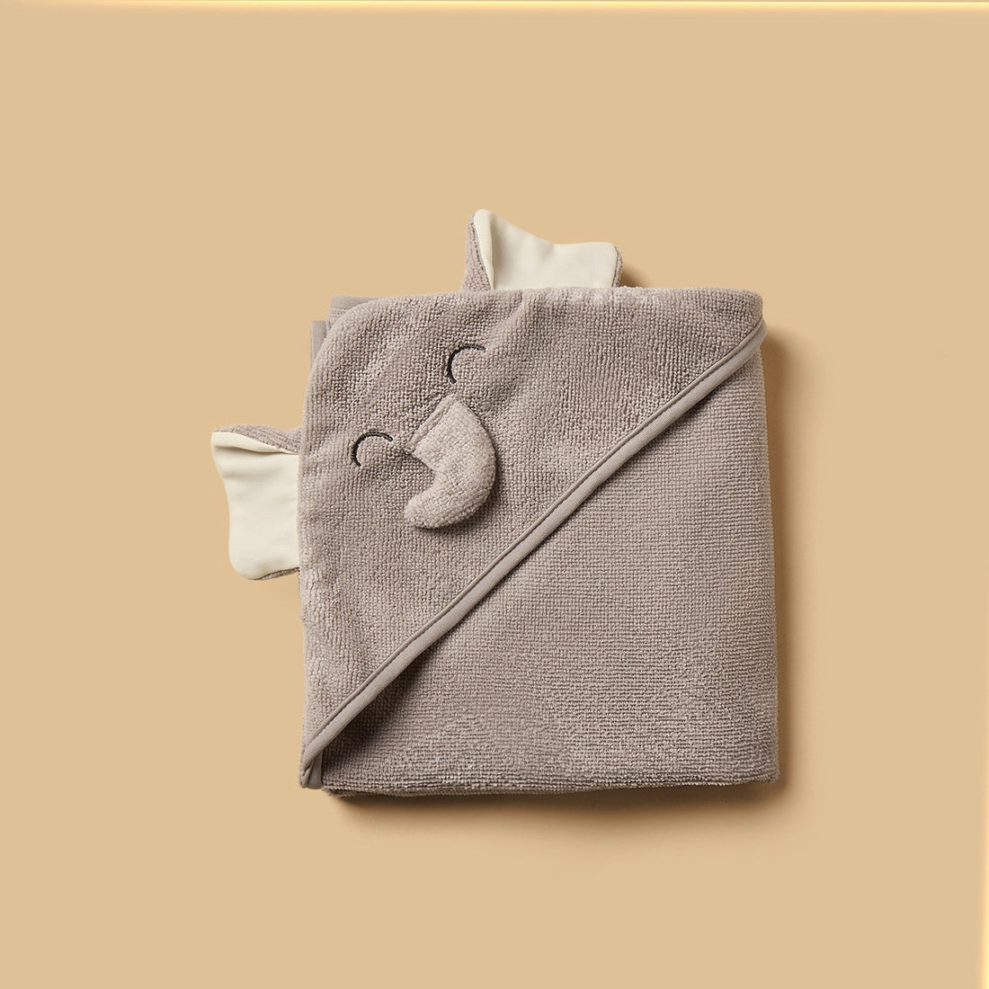 Elephant Applique 4-Piece Bath Towel and Wash Cloth Set
