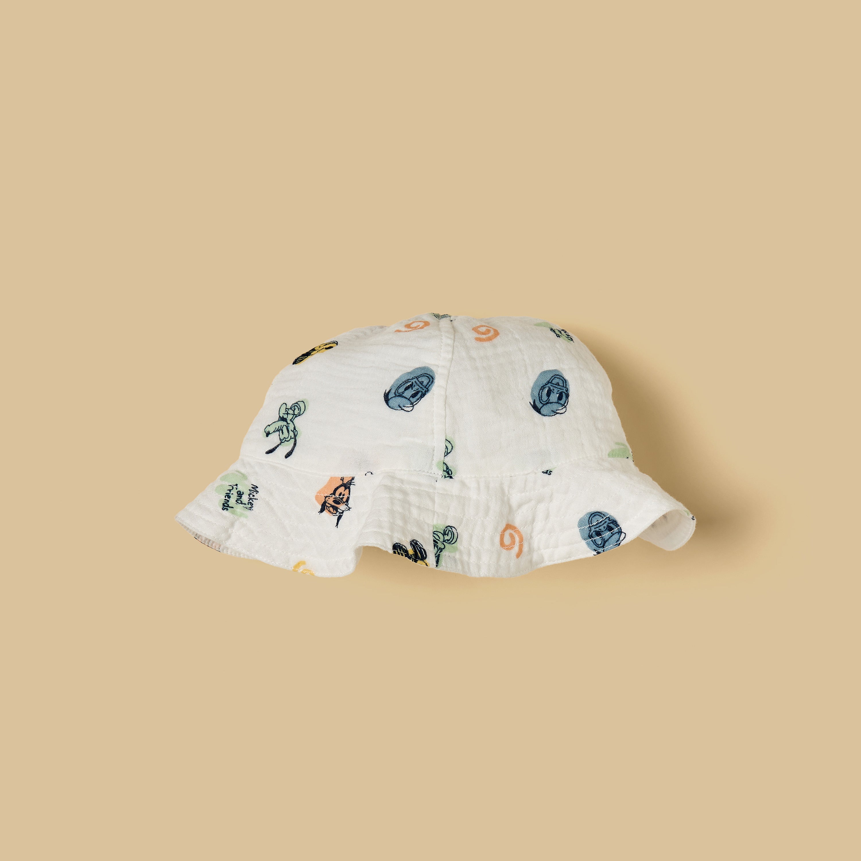 Mickey Mouse and Friends Print Cotton Romper and Cap