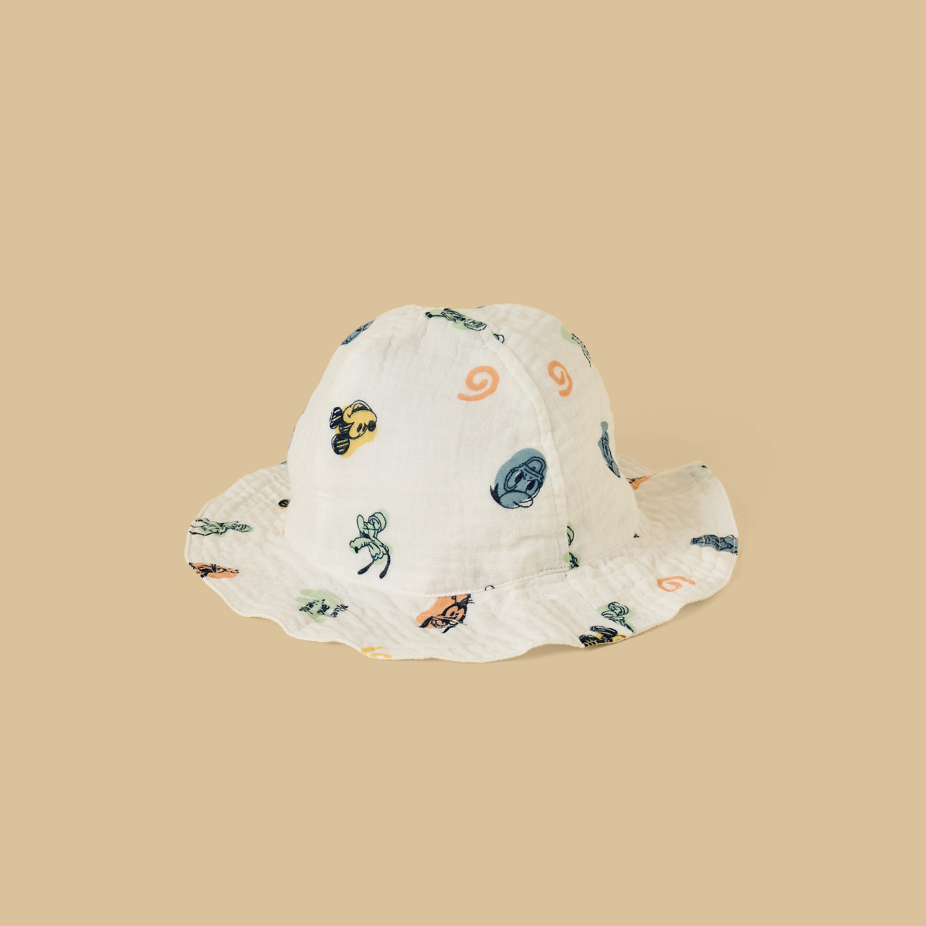 Mickey Mouse and Friends Print Cotton Romper and Cap