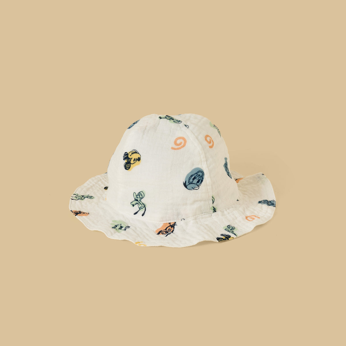Mickey Mouse and Friends Print Cotton Romper and Cap