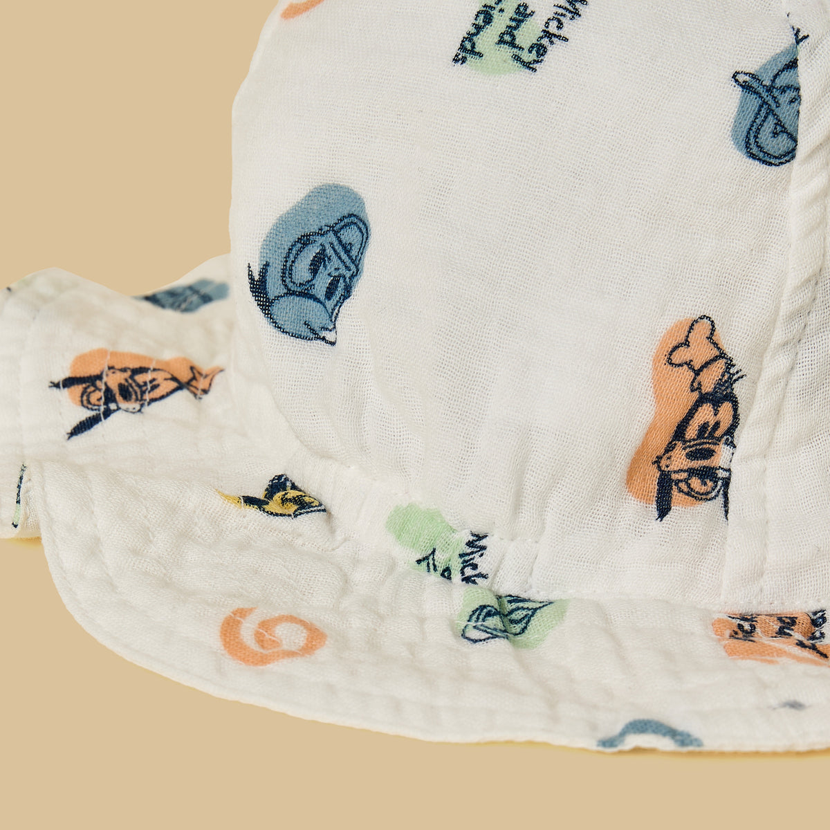 Mickey Mouse and Friends Print Cotton Romper and Cap