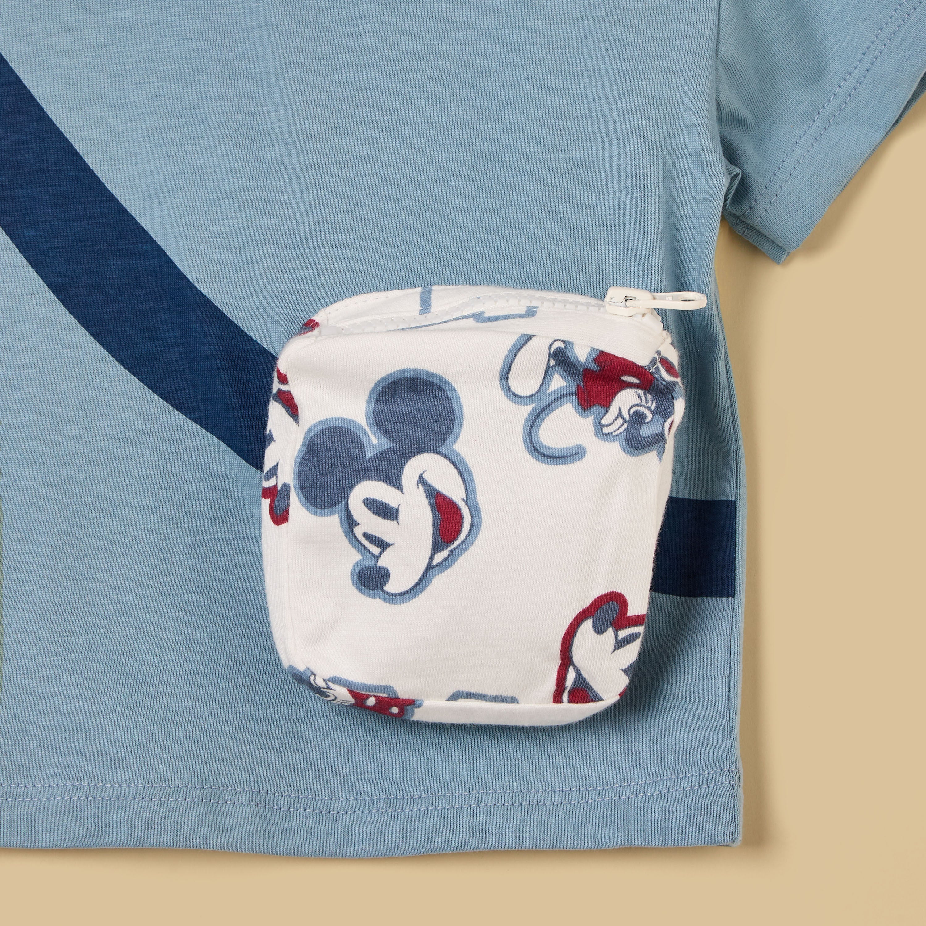 Mickey Mouse 3D Bag Accent Cotton T-shirt and Shorts Set