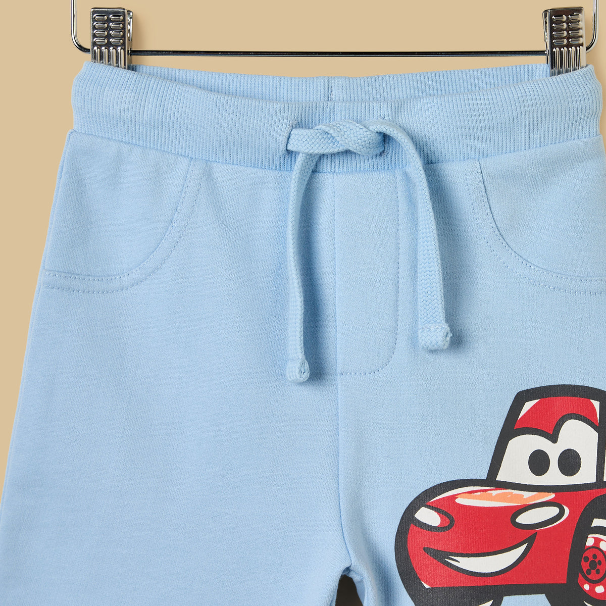 Cars Print Striped Cotton T-shirt and Shorts Set