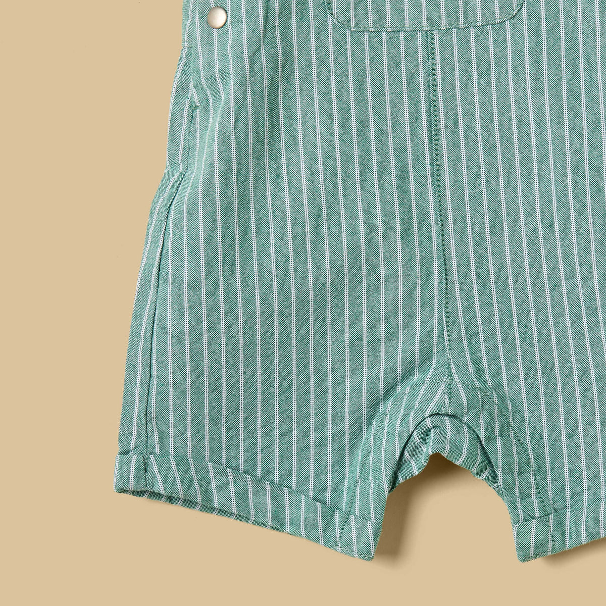 Striped Cotton Dungaree and T-shirt Set